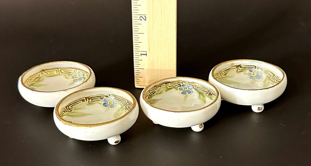 Four Antique Hand Painted Nippon Salt Cellars
