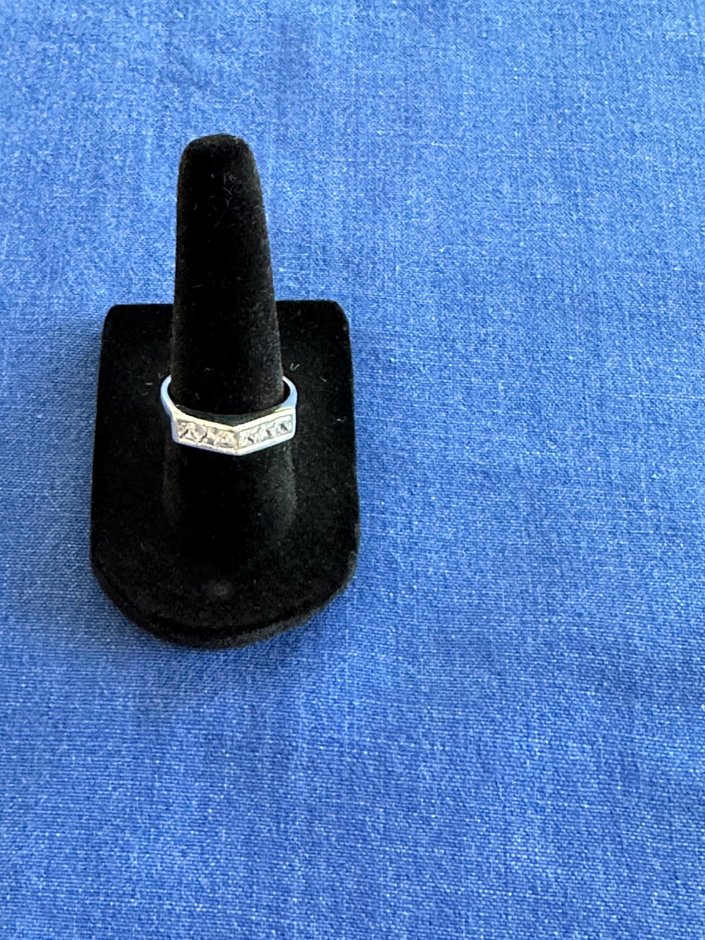 Vintage Sterling Silver and Cubic Zirconia Ring