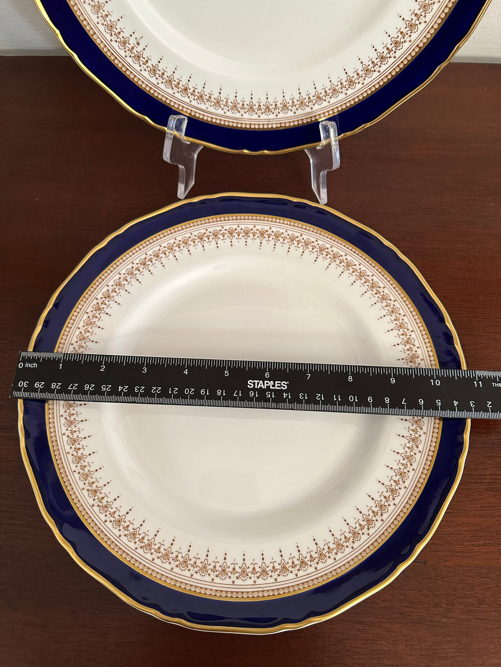 2 Royal Worcester Regency Blue Dinner Plates