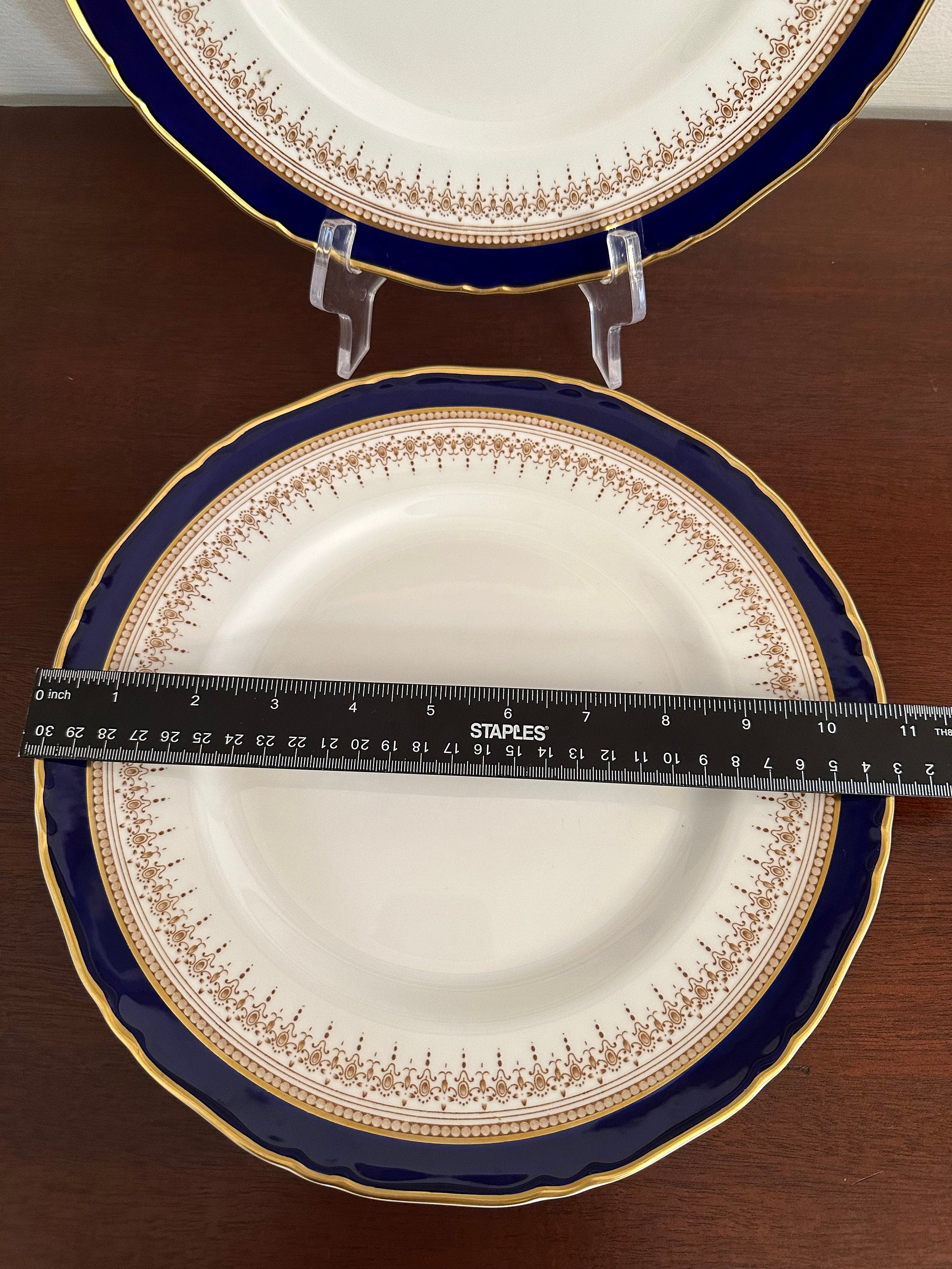 2 Royal Worcester Regency Blue Dinner Plates