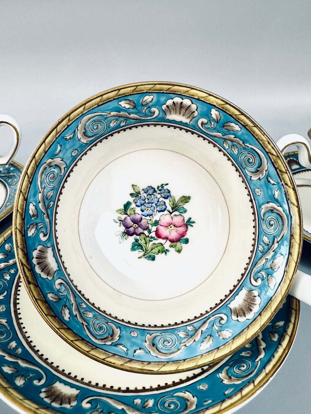 Wedgwood Runnymede Turquoise Teacup and Saucer