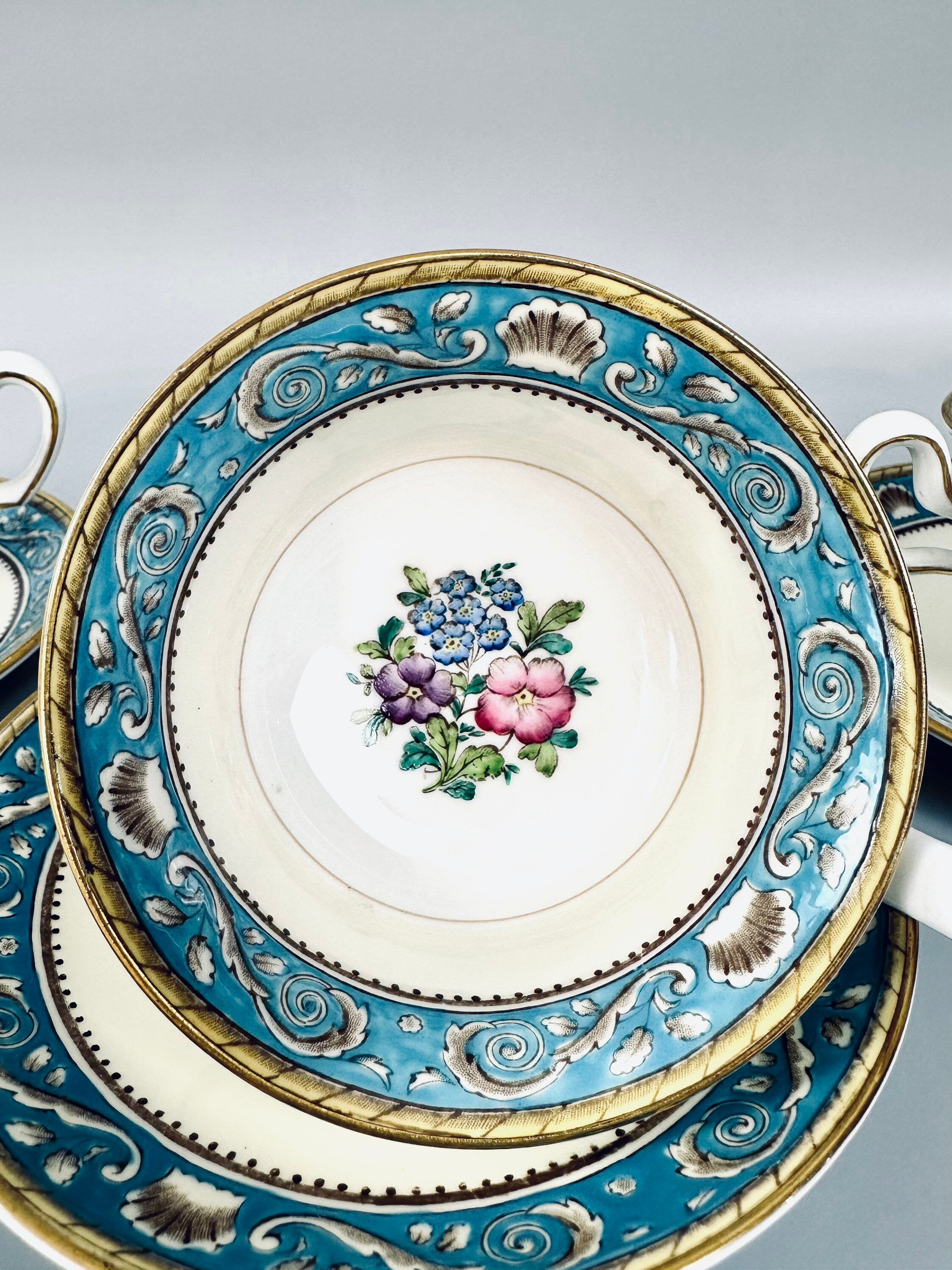 Wedgwood Runnymede Turquoise Teacup and Saucer