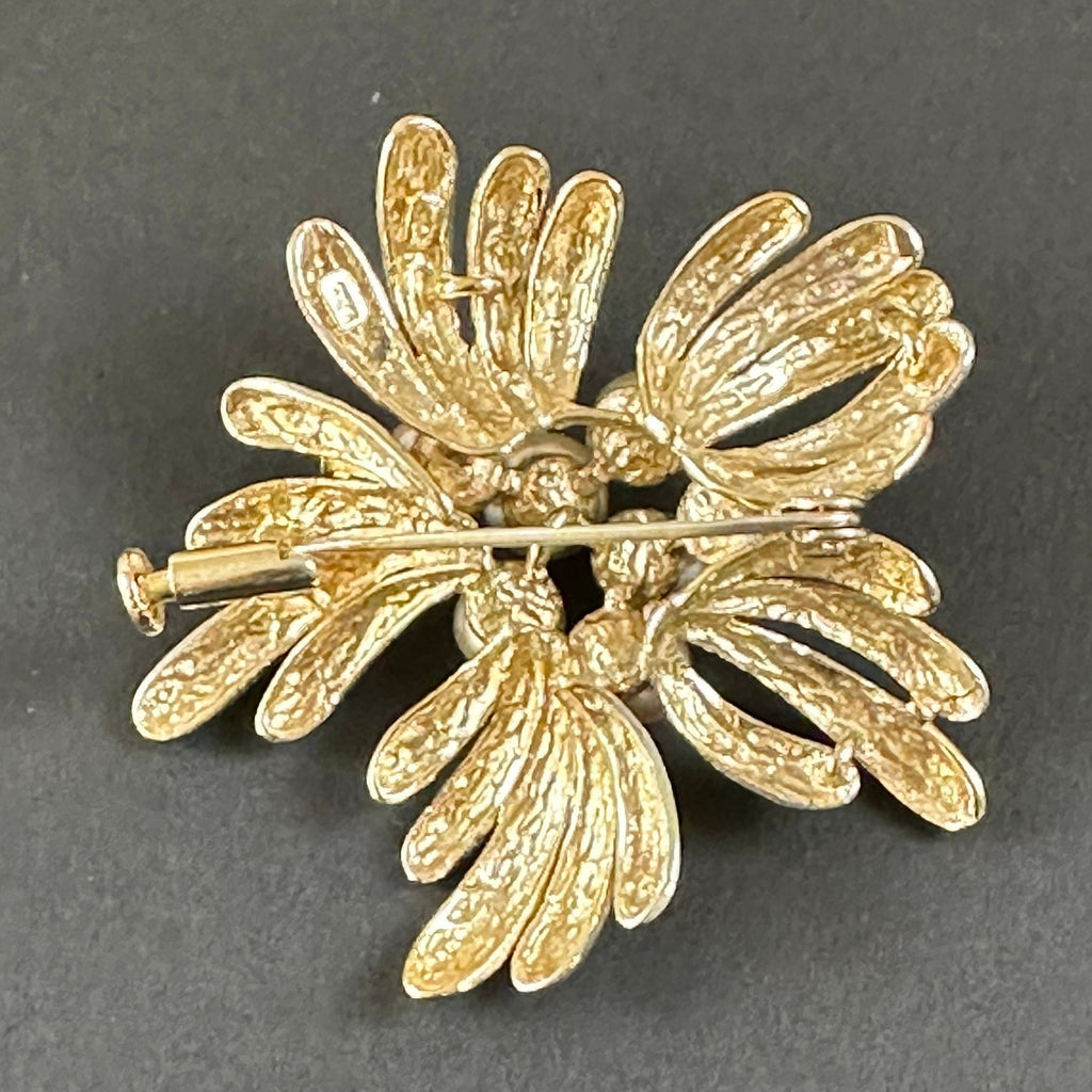 Sterling Silver and Gold Washed Pearl Brooch