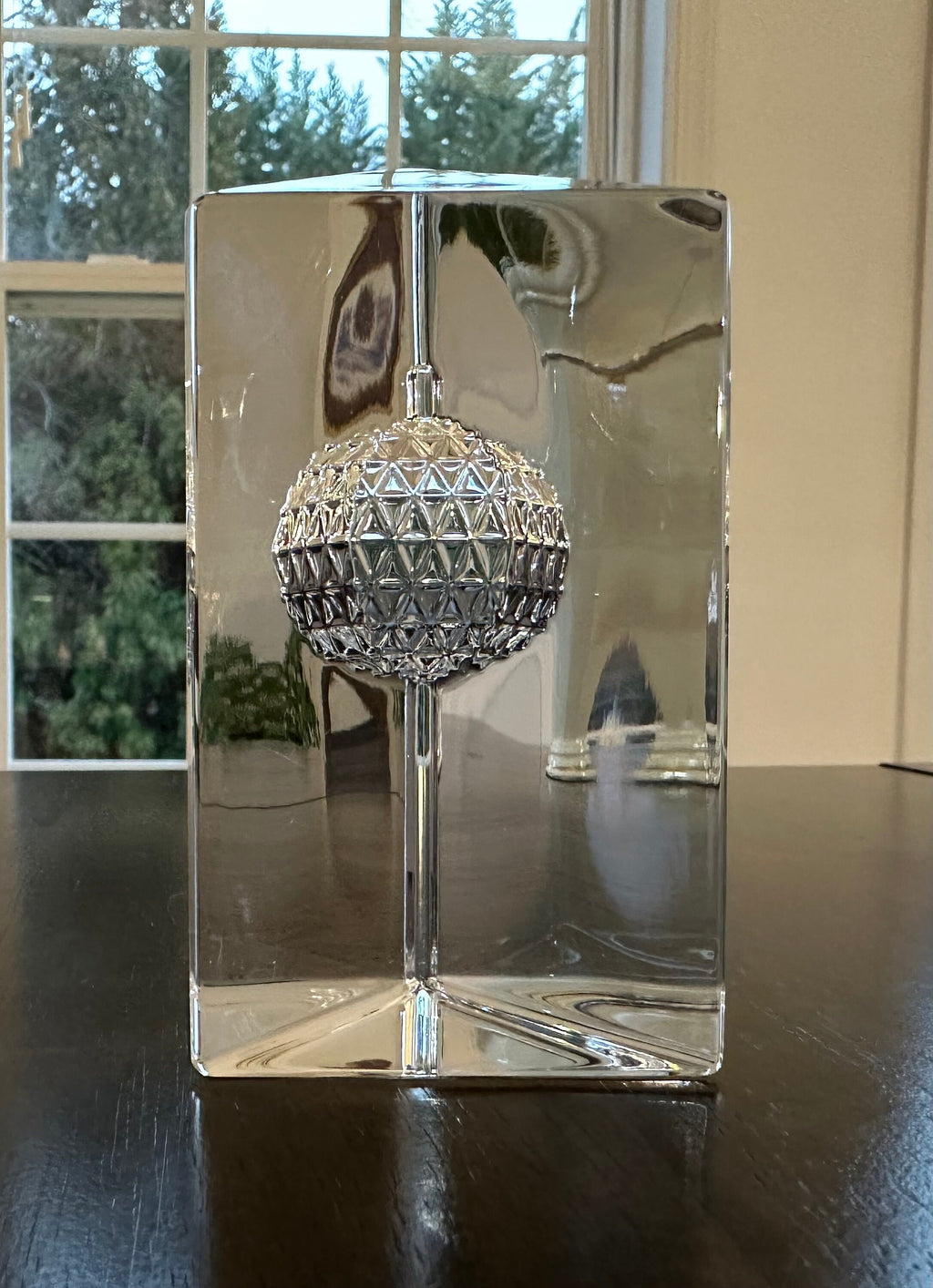 Waterford Crystal Golf Ball in a Prism Paperweight