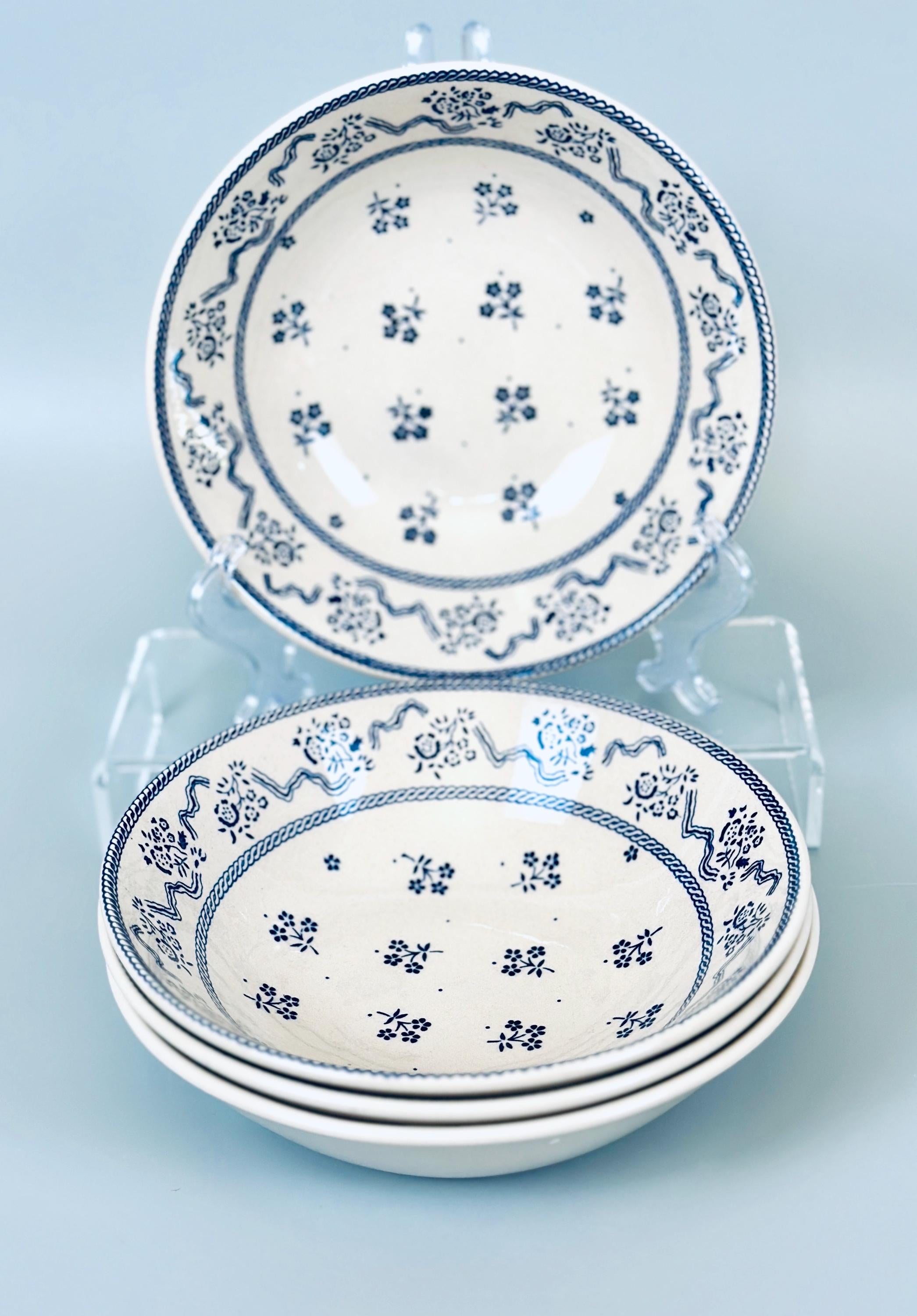 4 Johnson Brothers Petite Fleur Laura Ashley Cereal Bowls