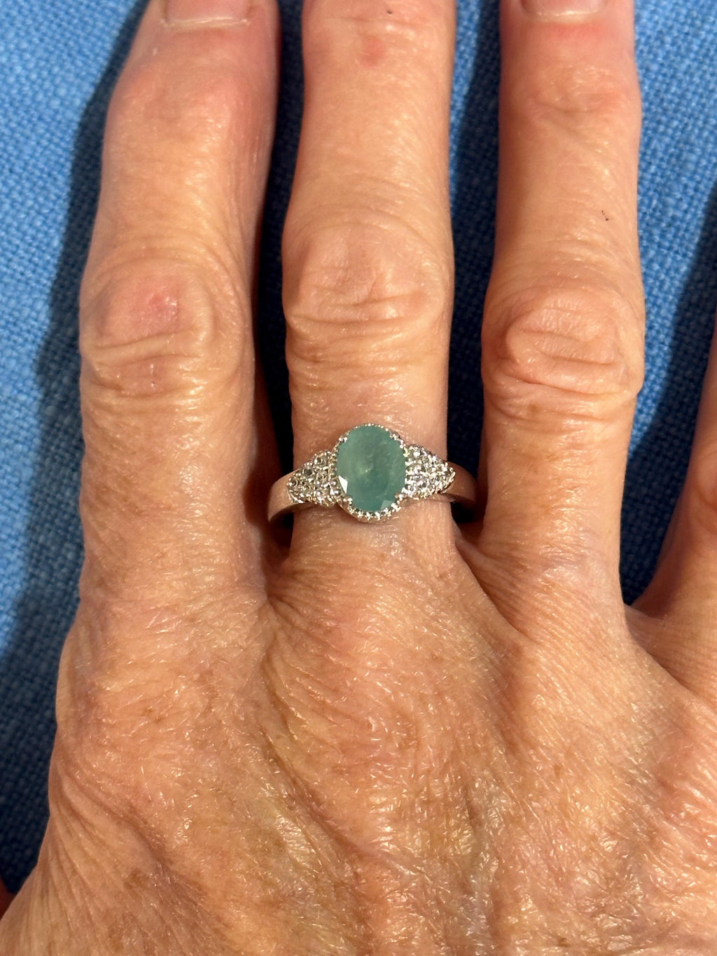 Sterling Silver Amazonite Ring size 9
