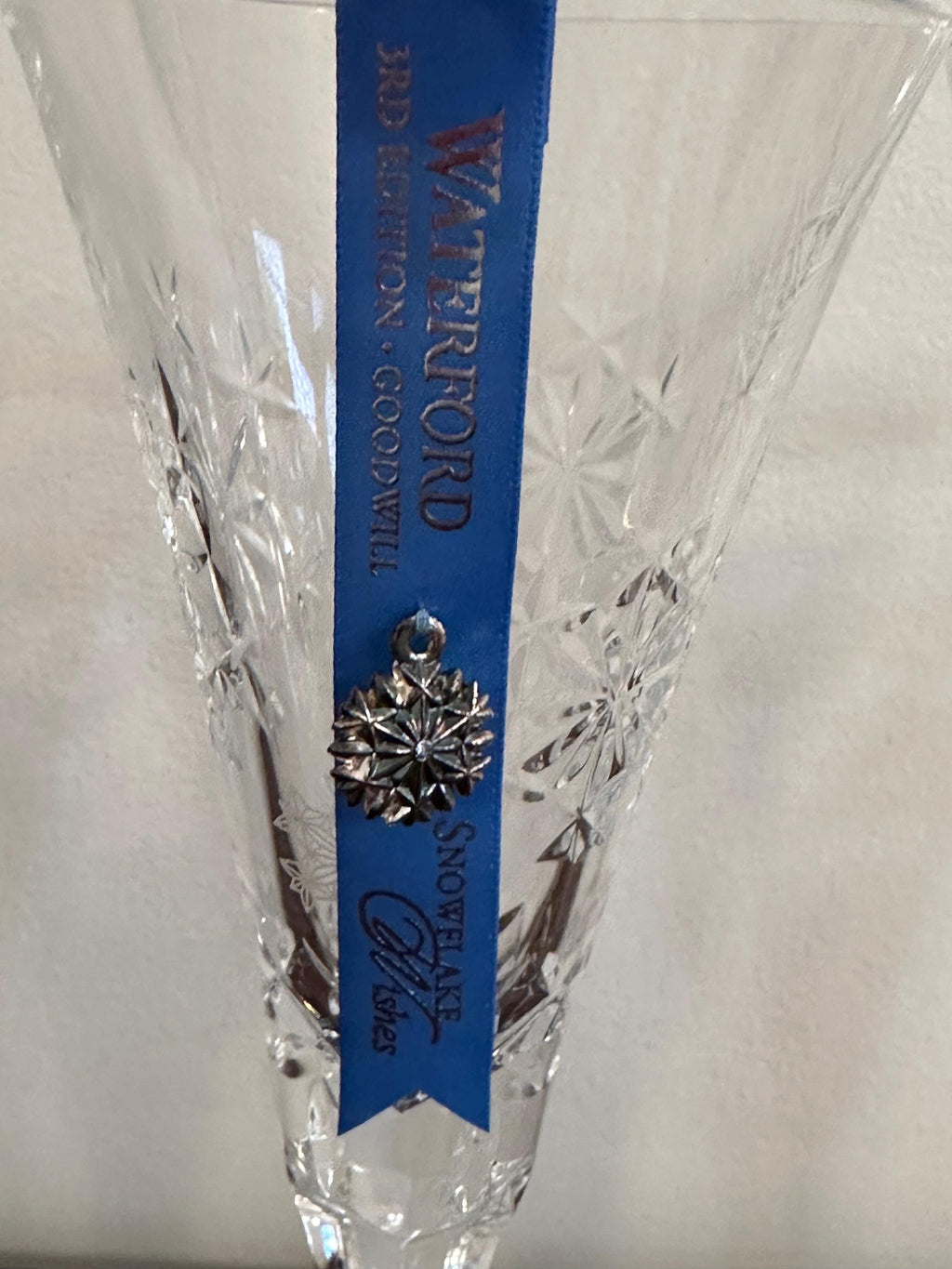 3 Waterford Snowflake Wishes Champagne Flutes