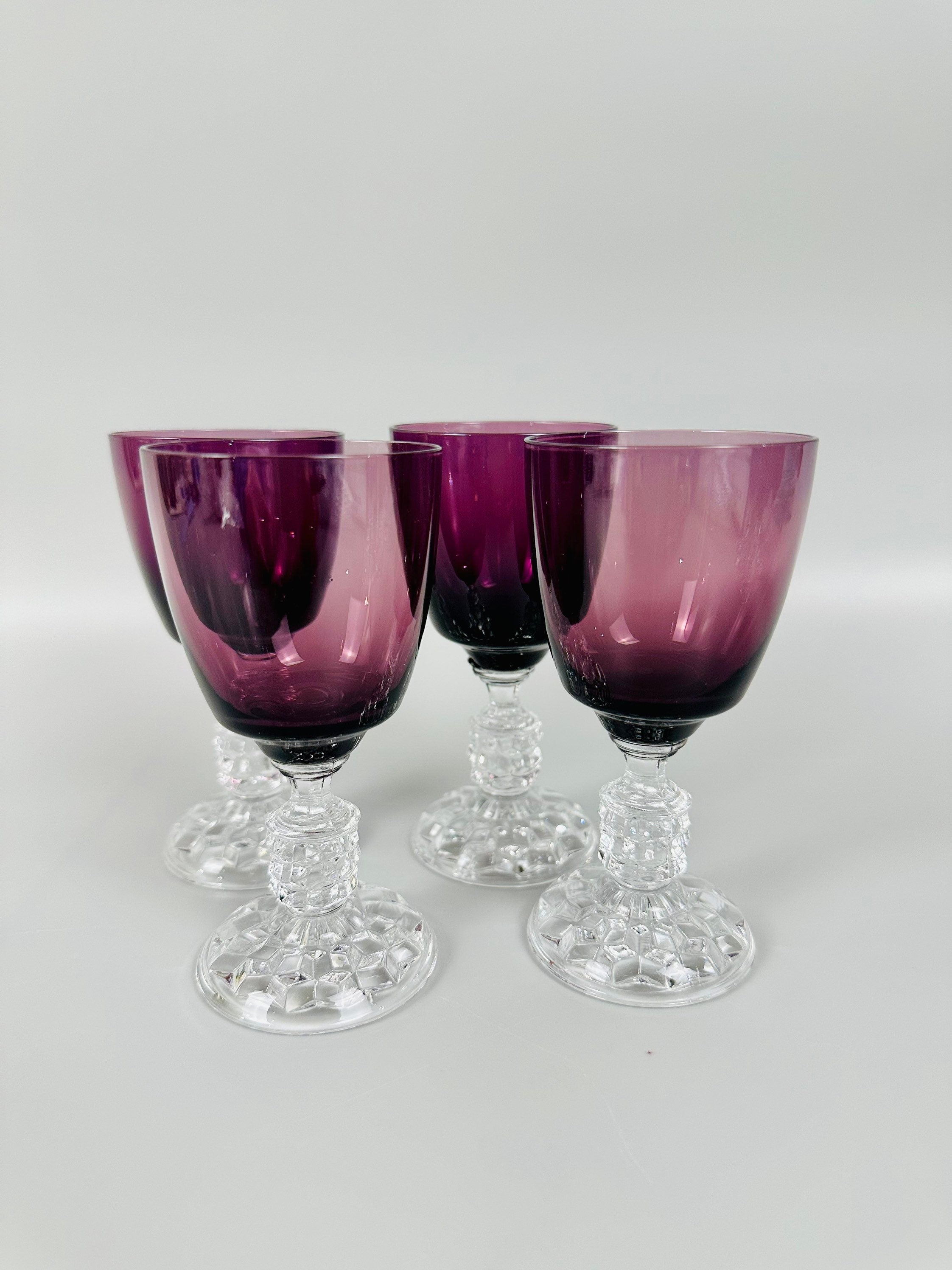 4 Fostoria American Lady Claret Glasses