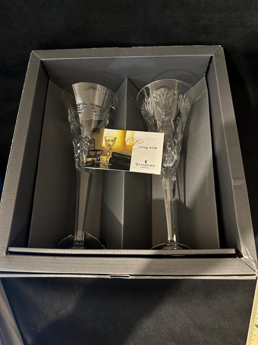 Waterford Crystal Millenium Toasting Flutes Peace and Prosperity