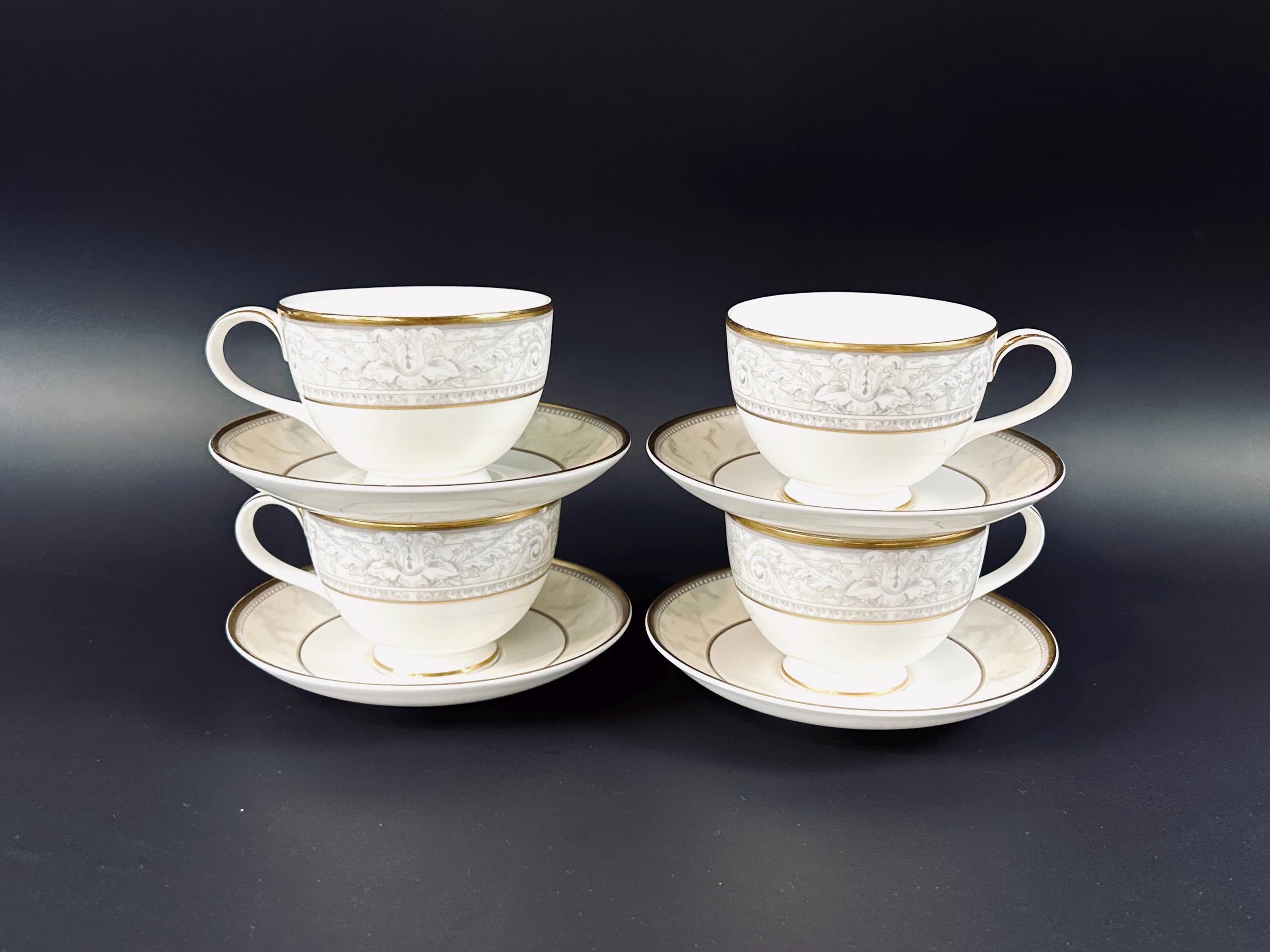 4 Royal Doulton Naples Teacups and Saucers