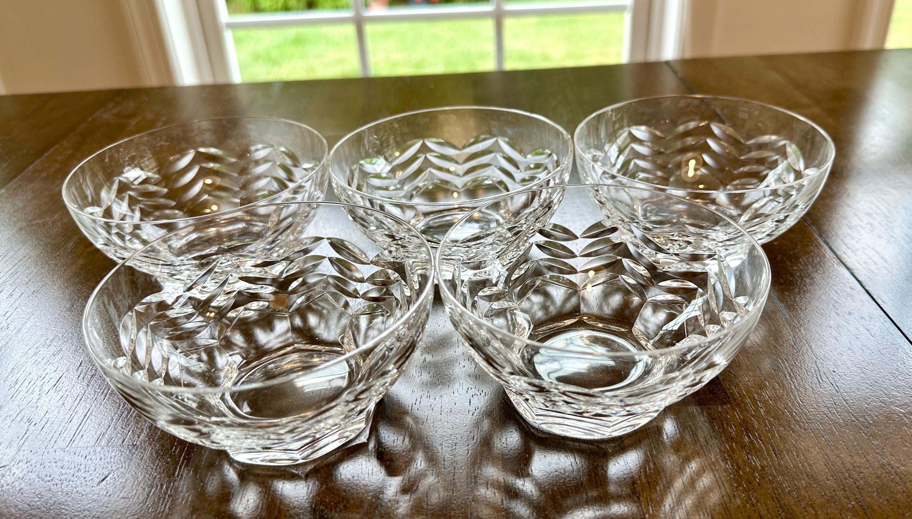 5 Royal Leerdam Netherland Crystal Bowls