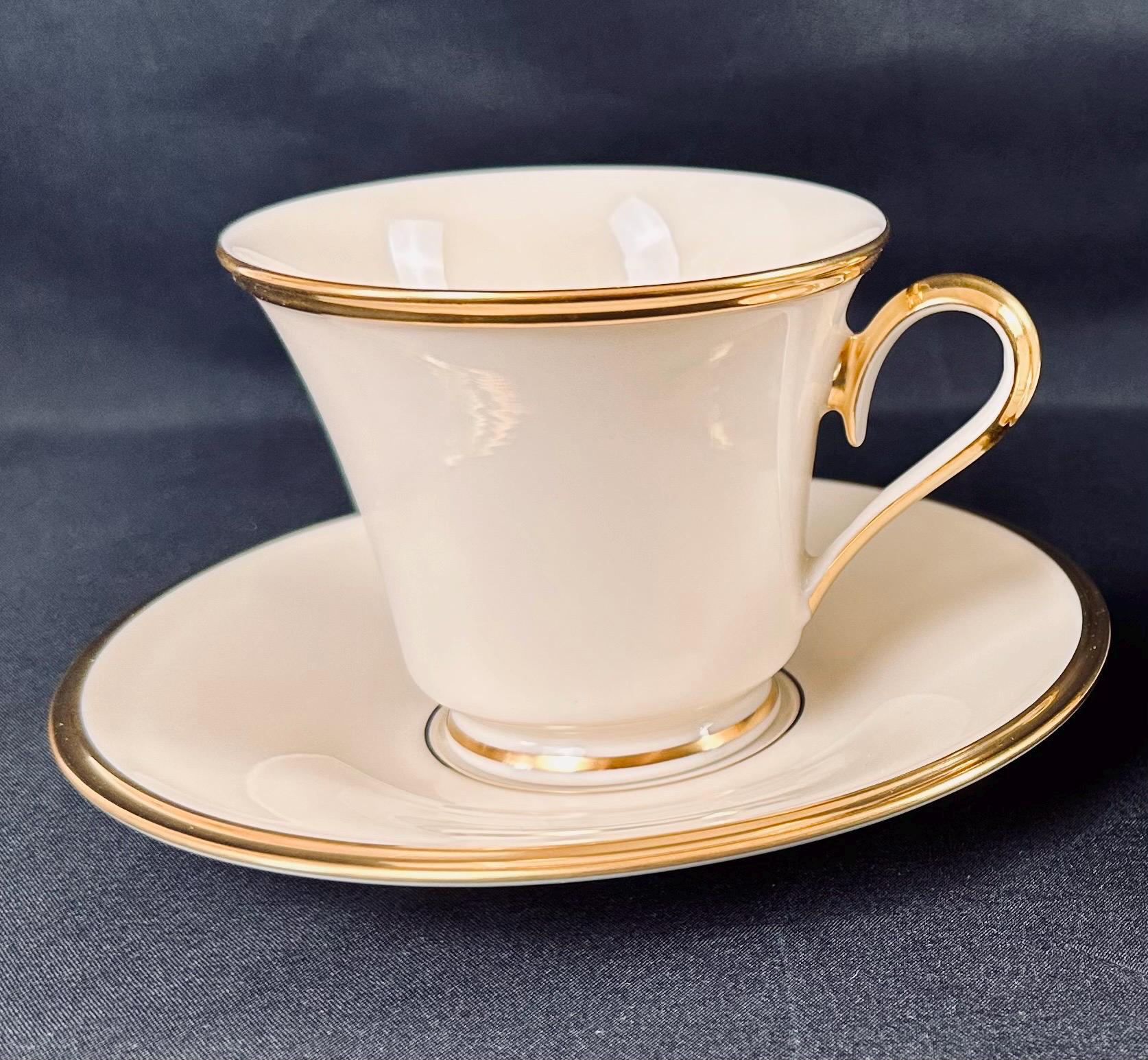 2 Lenox Eternal Teacups and Saucers