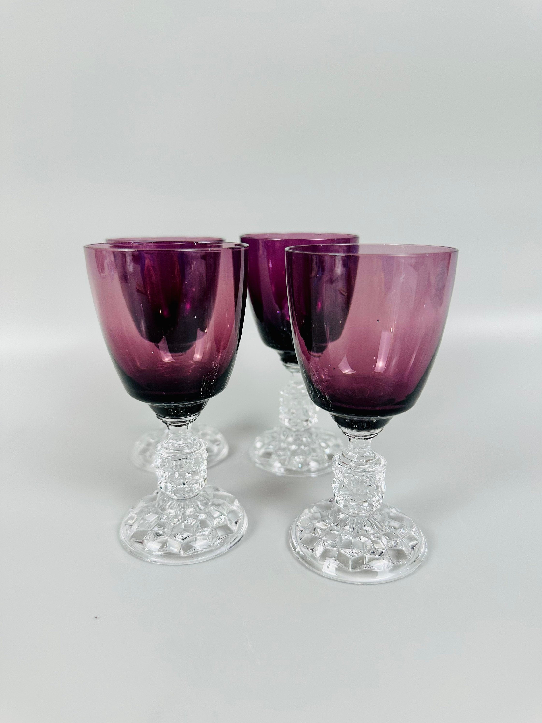 4 Fostoria American Lady Claret Glasses
