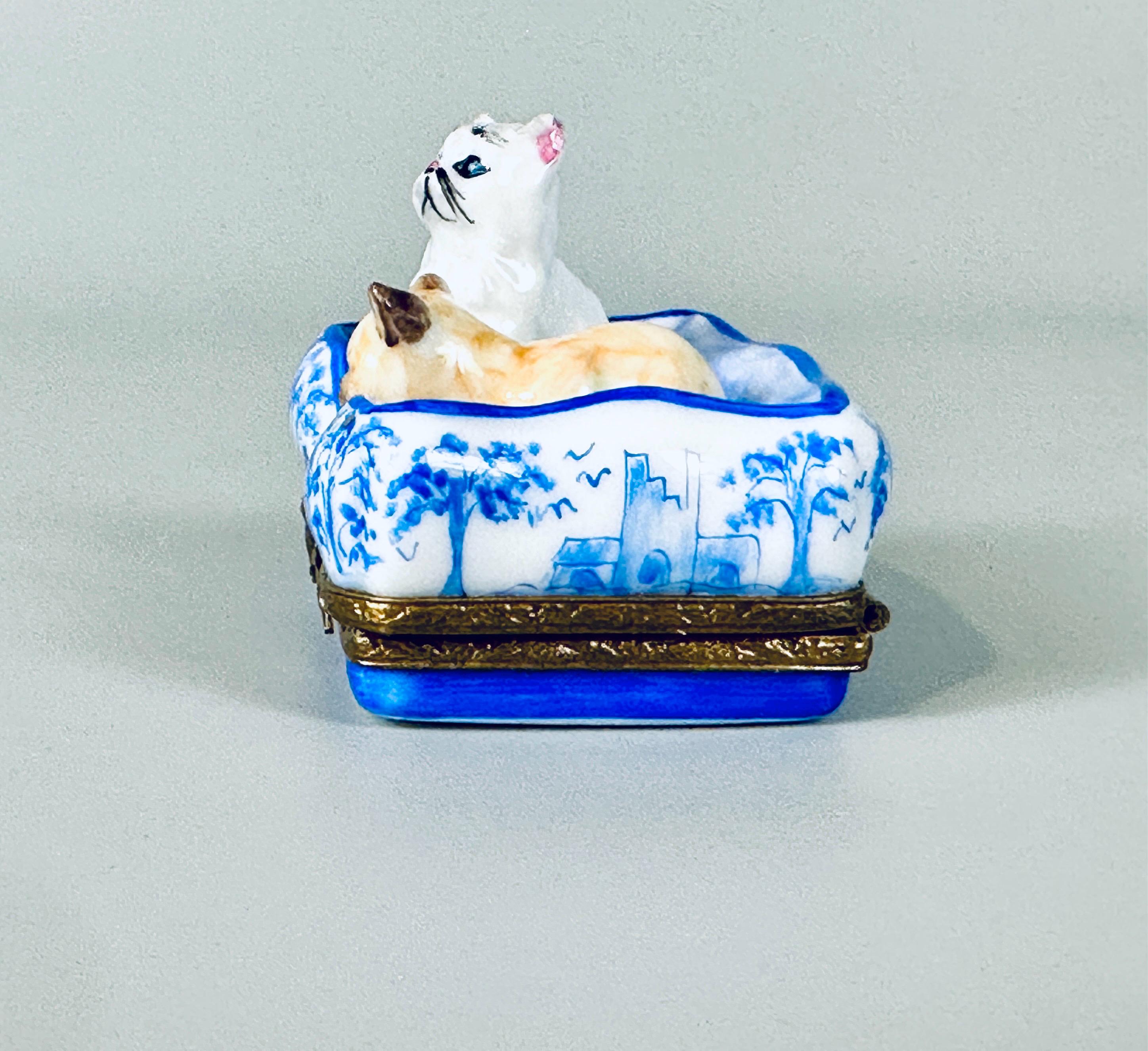 Limoges Trinket Box Kittens