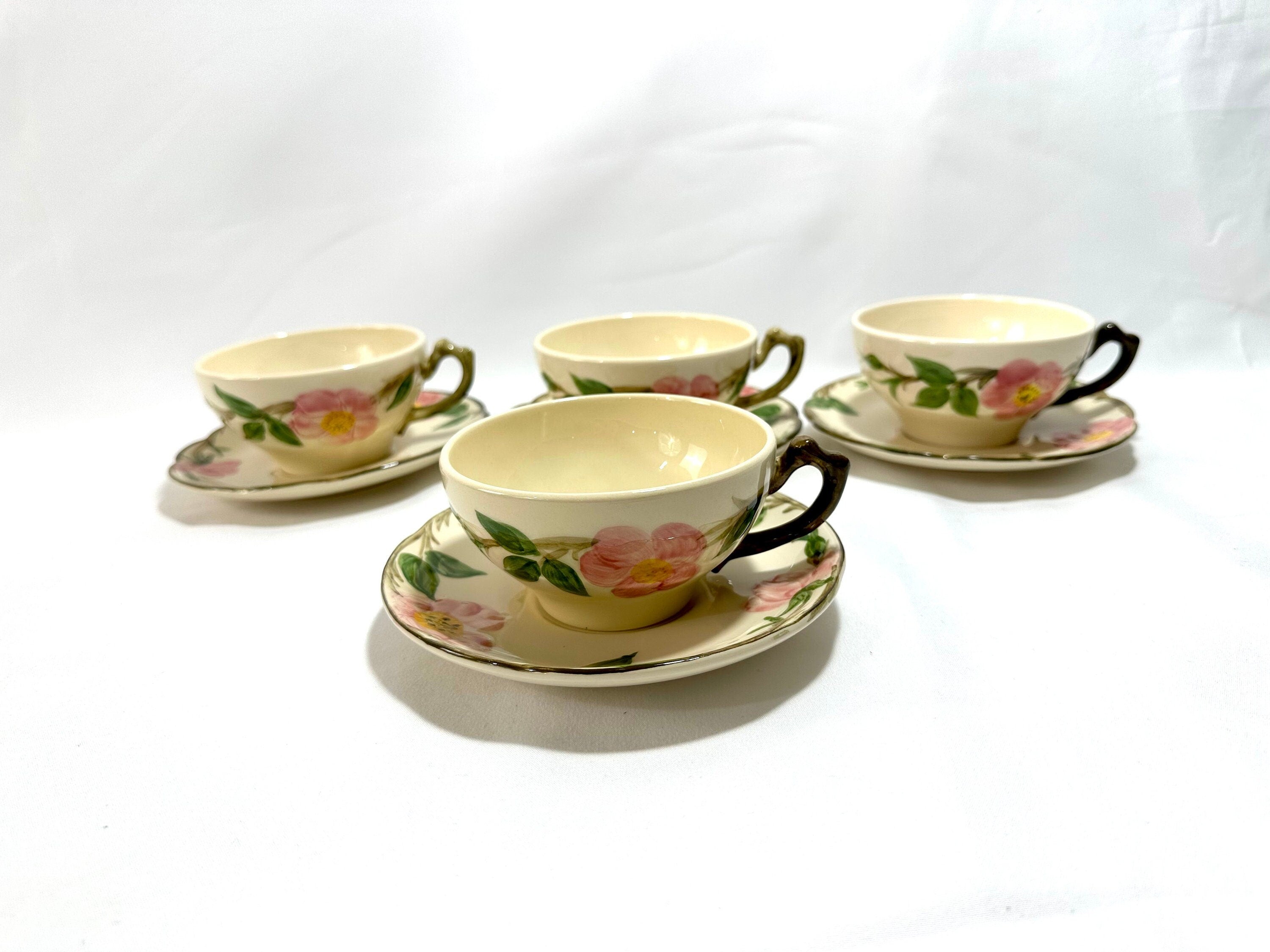 4 Franciscan Desert Rose Teacups
