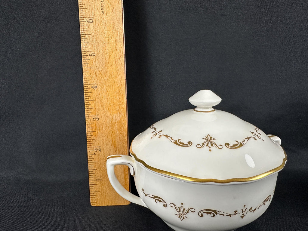 Royal Worcester Gold Chantilly Creamer and Sugar Bowl
