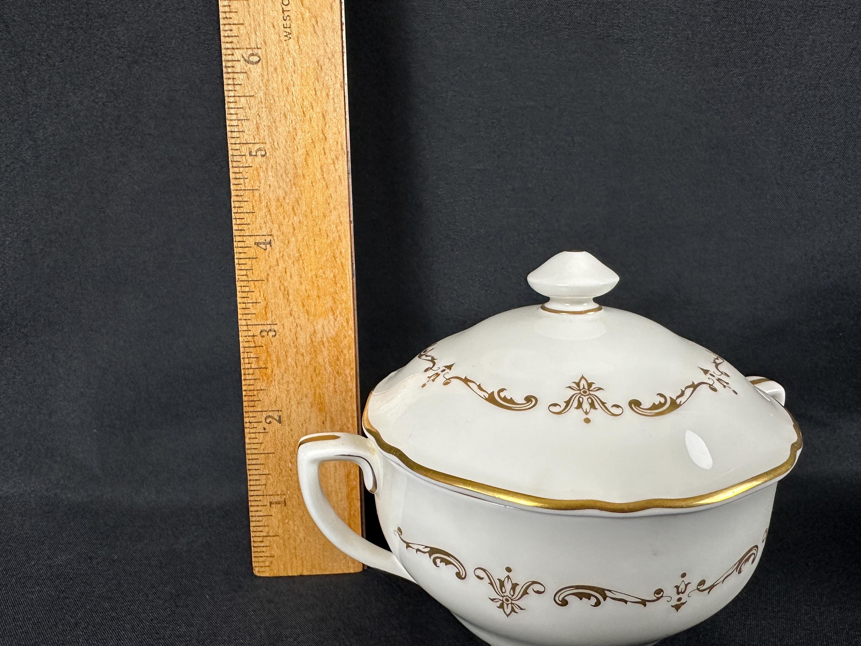 Royal Worcester Gold Chantilly Creamer and Sugar Bowl