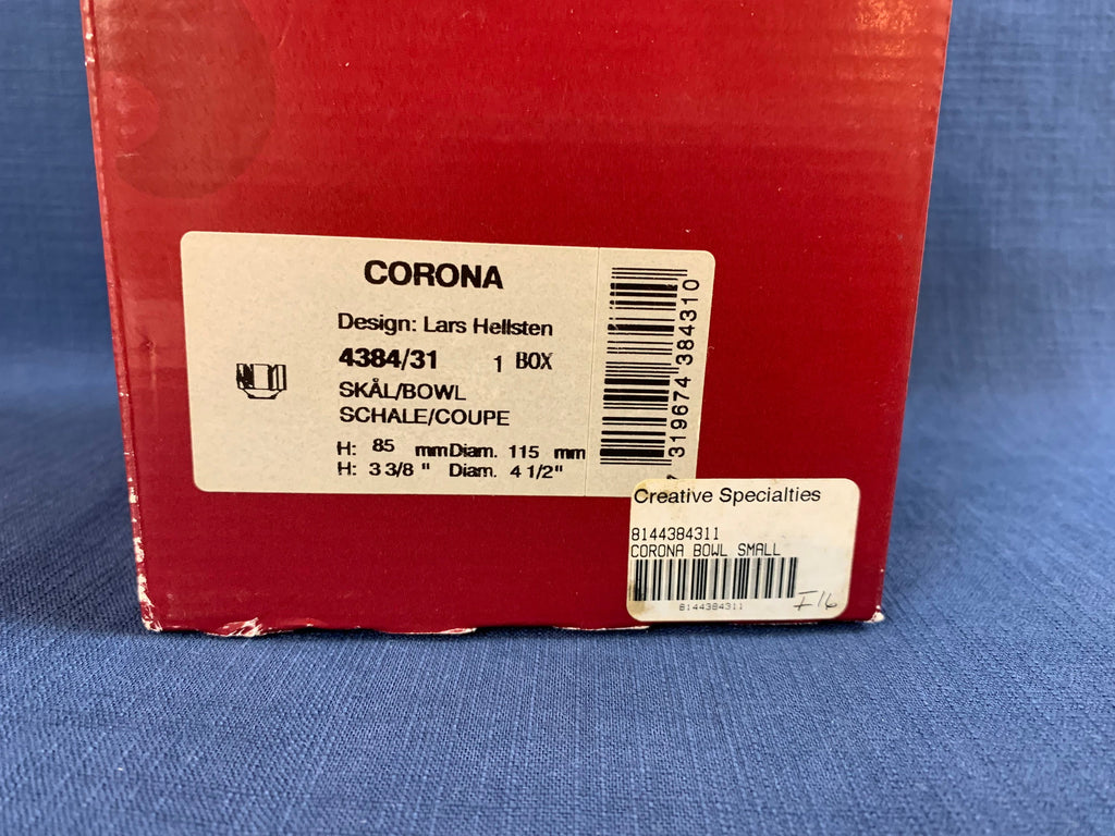 Orrefors Corona Crystal Bowl by Lars Hellsten