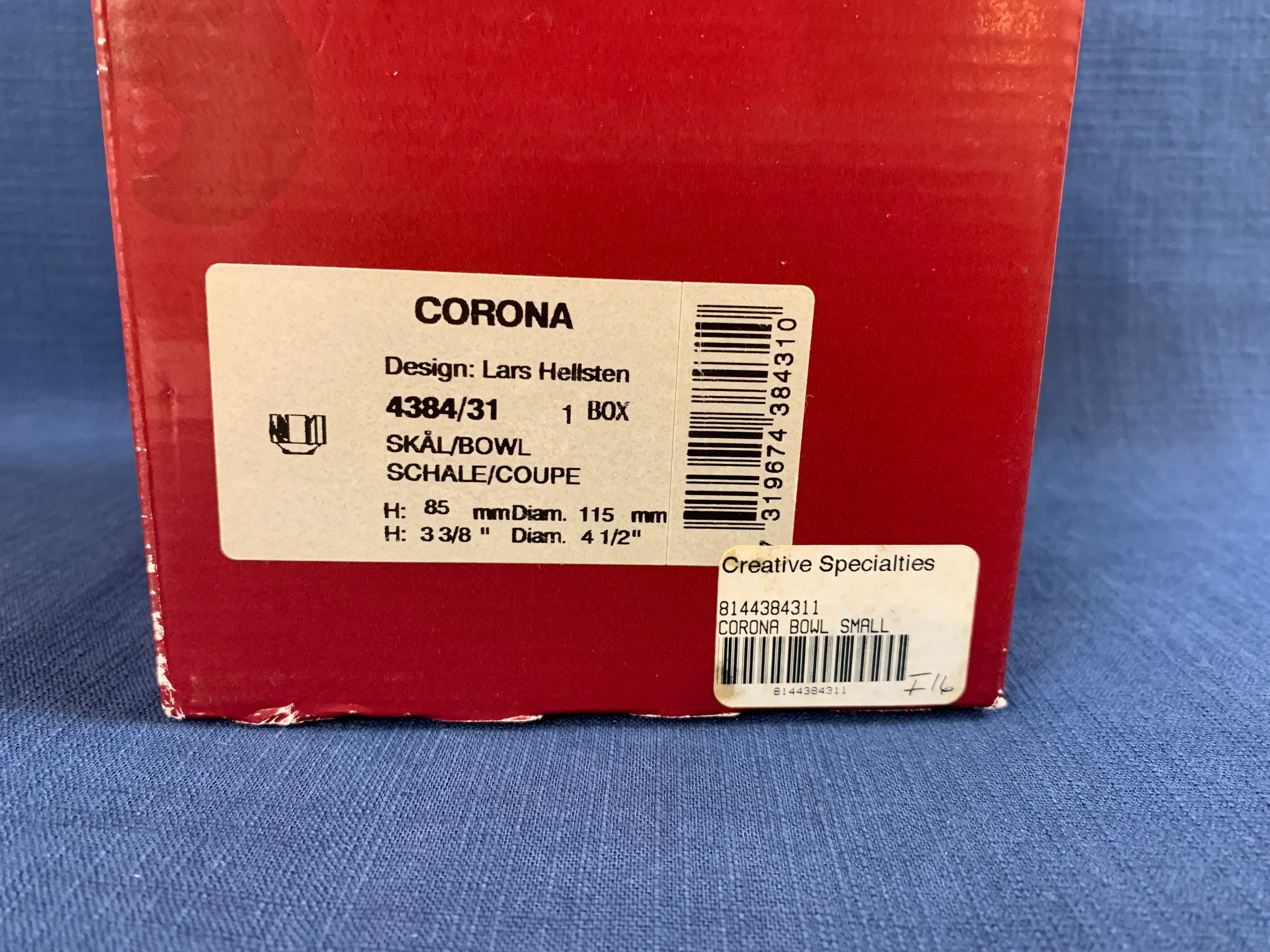 Orrefors Corona Crystal Bowl by Lars Hellsten