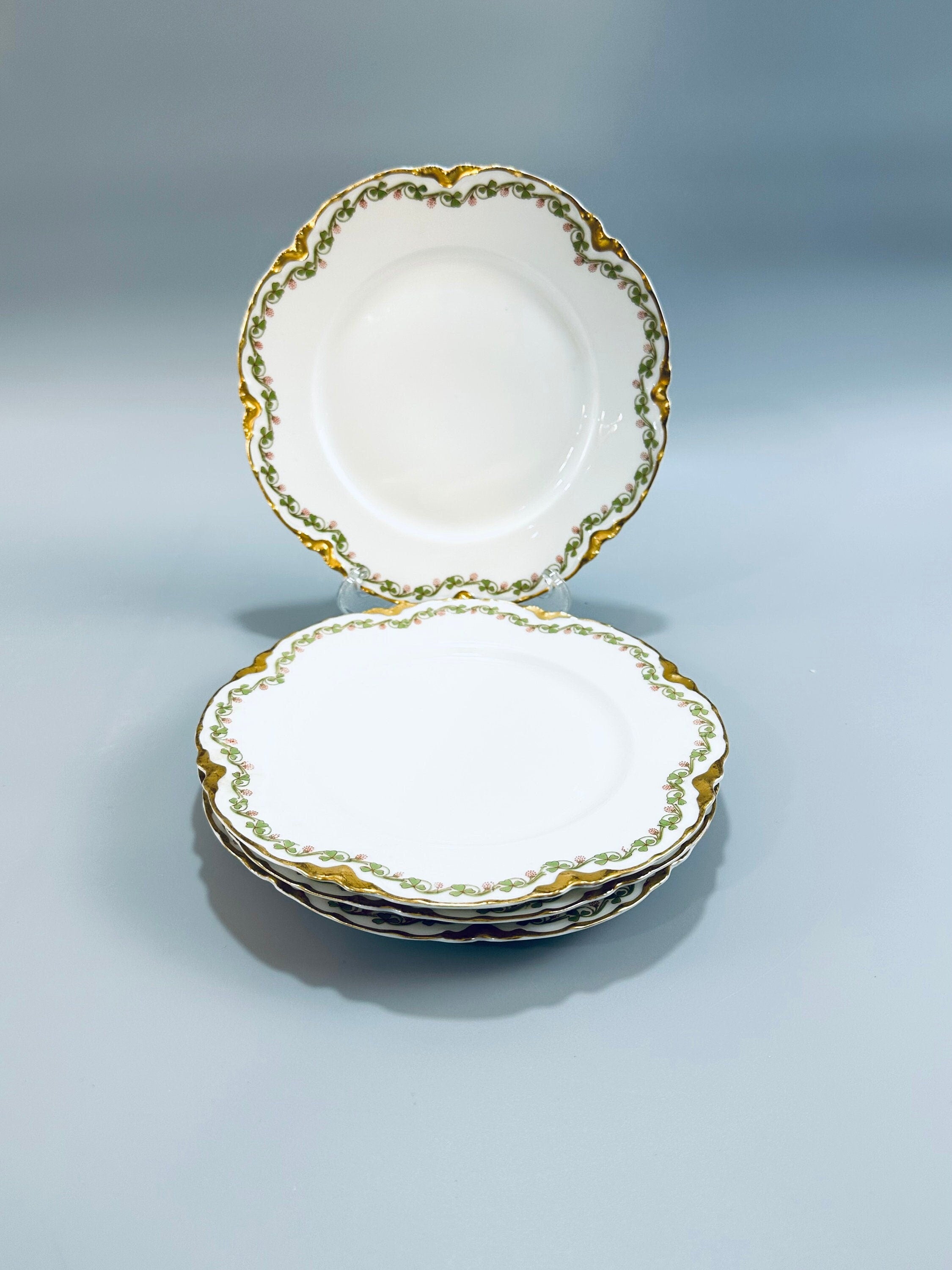 4 Haviland Clover Leaf Salad Plates