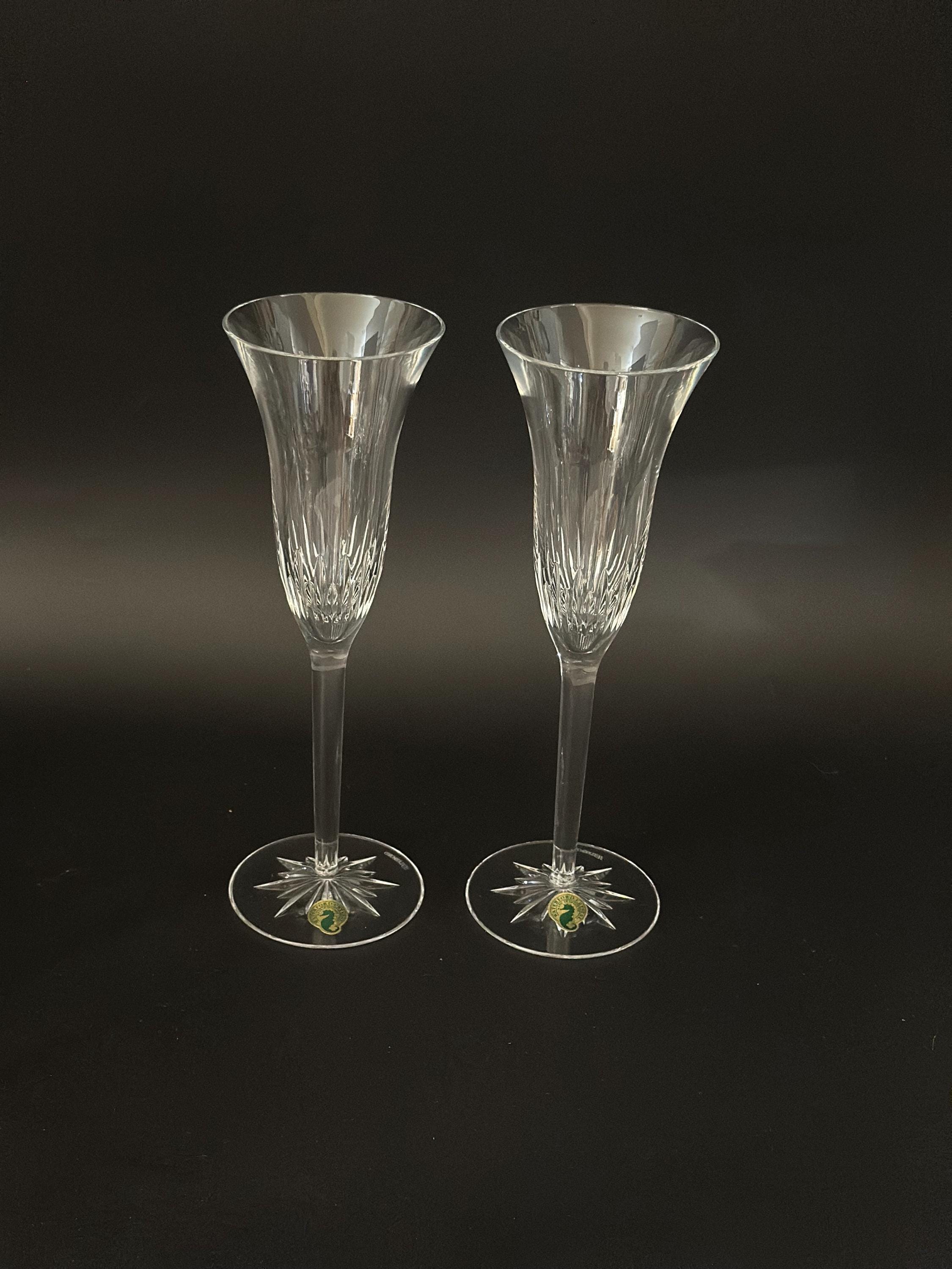 Two Waterford Crystal Giselle Champagne Flutes