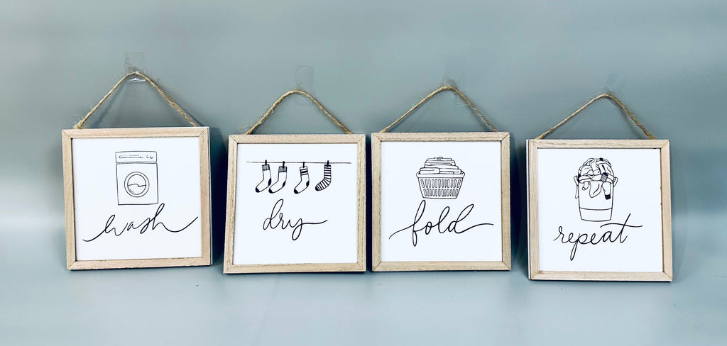 4 Framed Laundry Room Signs