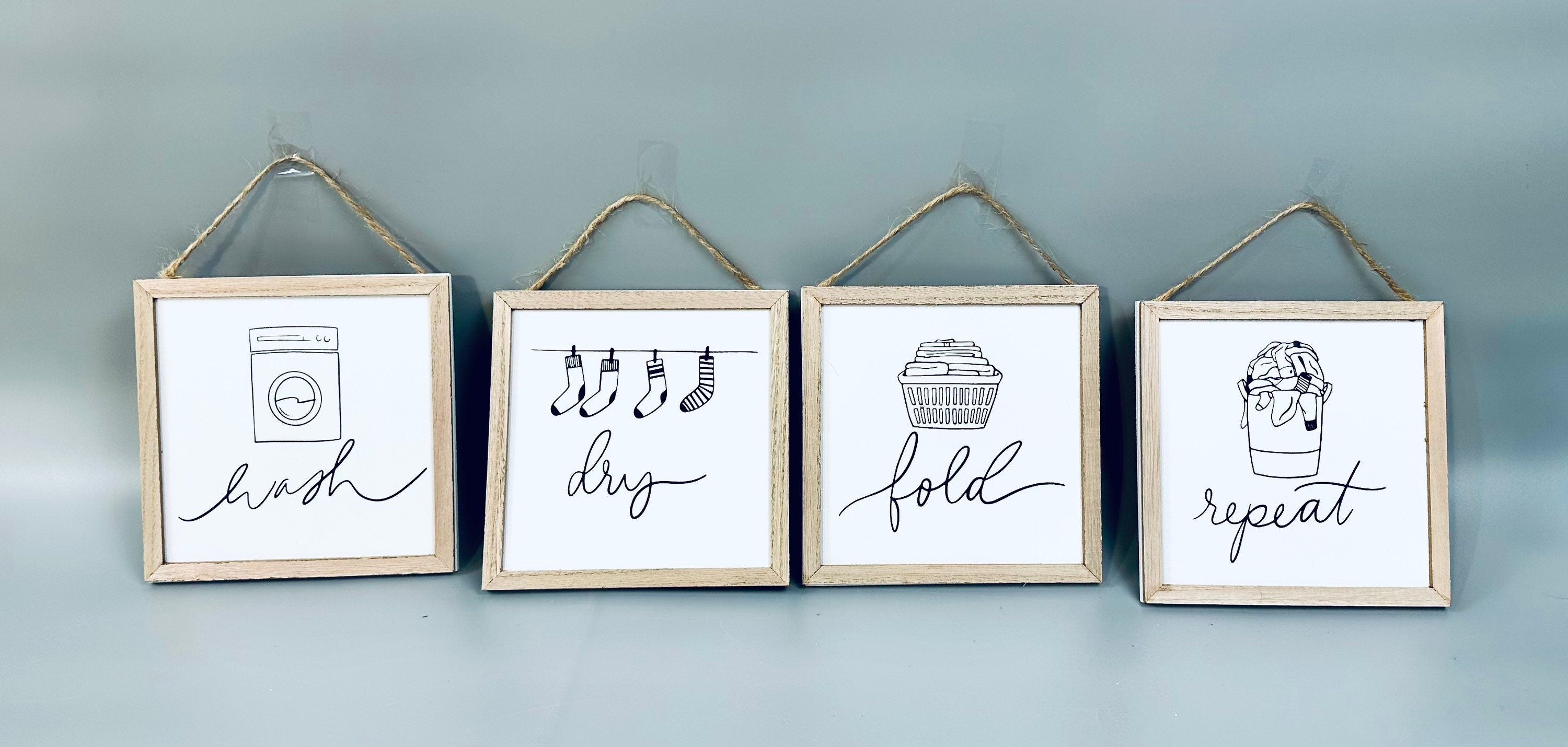 4 Framed Laundry Room Signs
