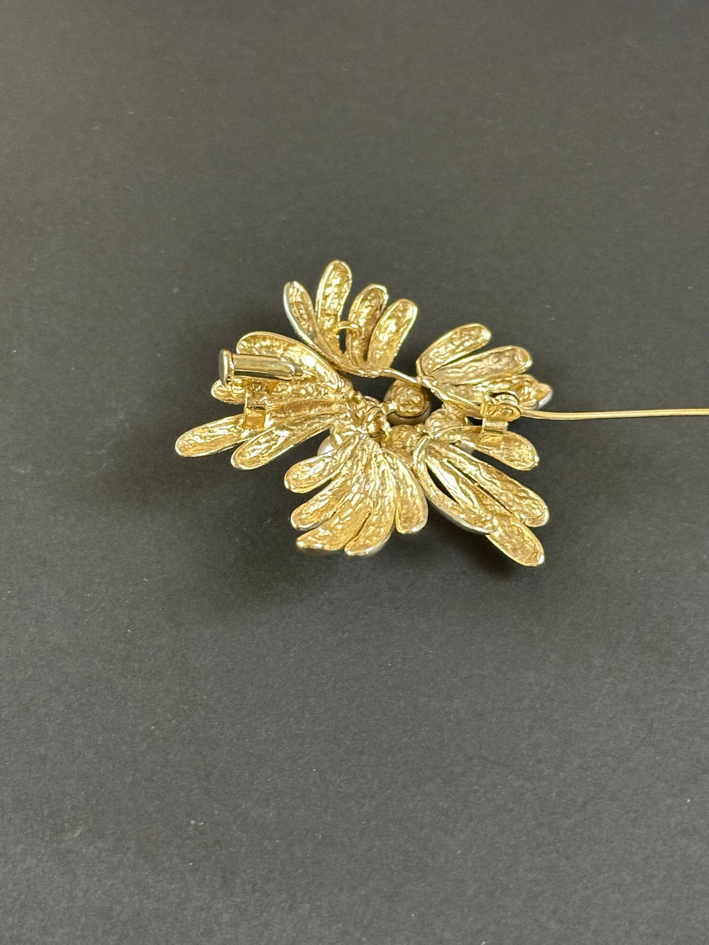 Sterling Silver and Gold Washed Pearl Brooch
