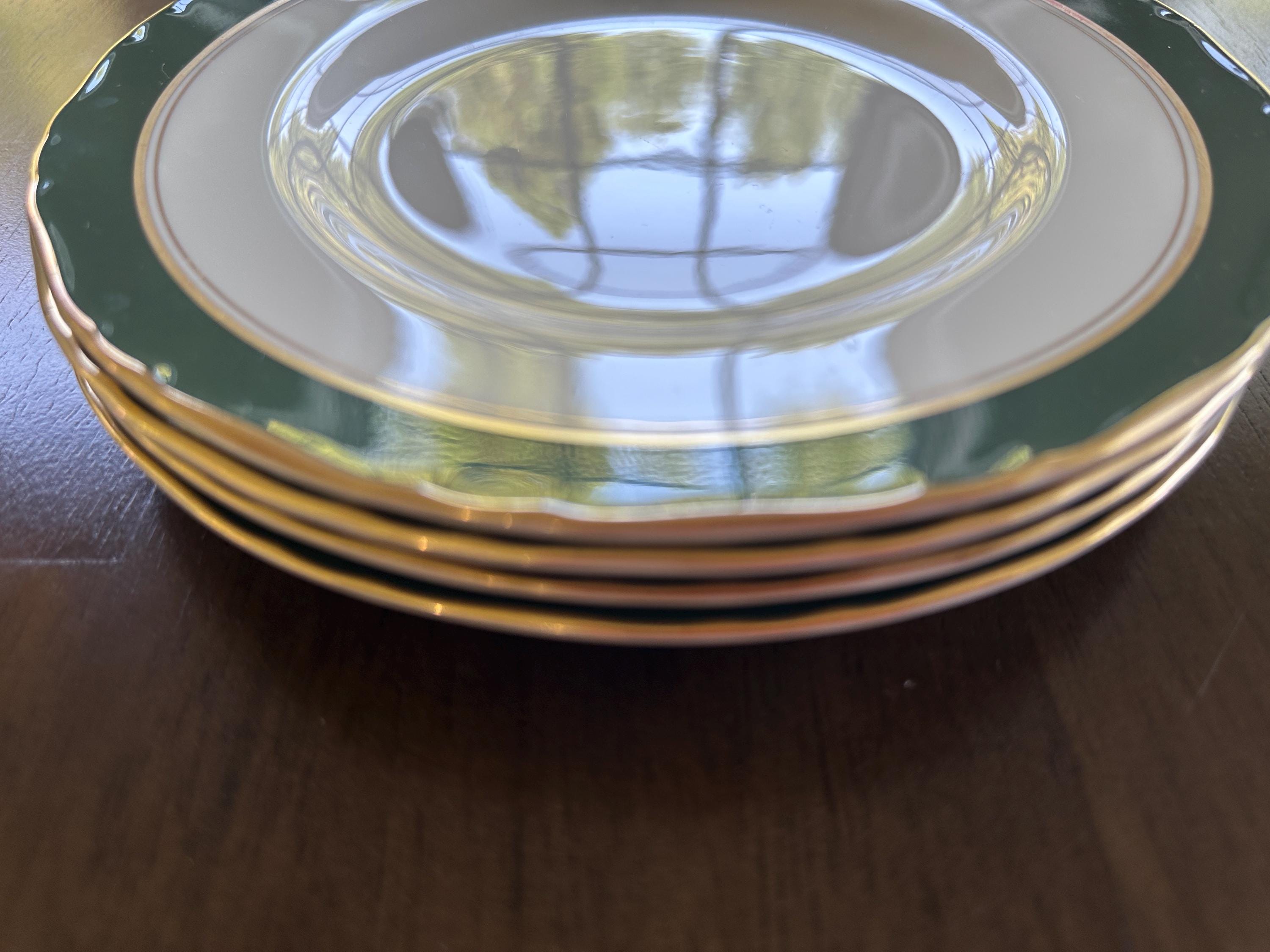 4 Royal Worcester Cavendish Leather Green Salad Plates