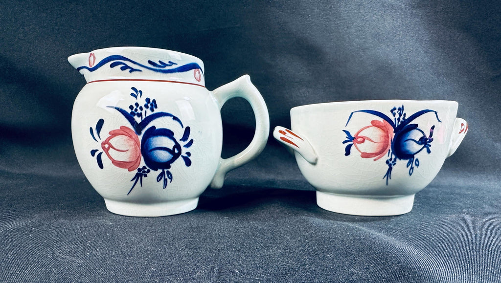 Antique Cream and Sugar Bowl by S. Fielding Pottery