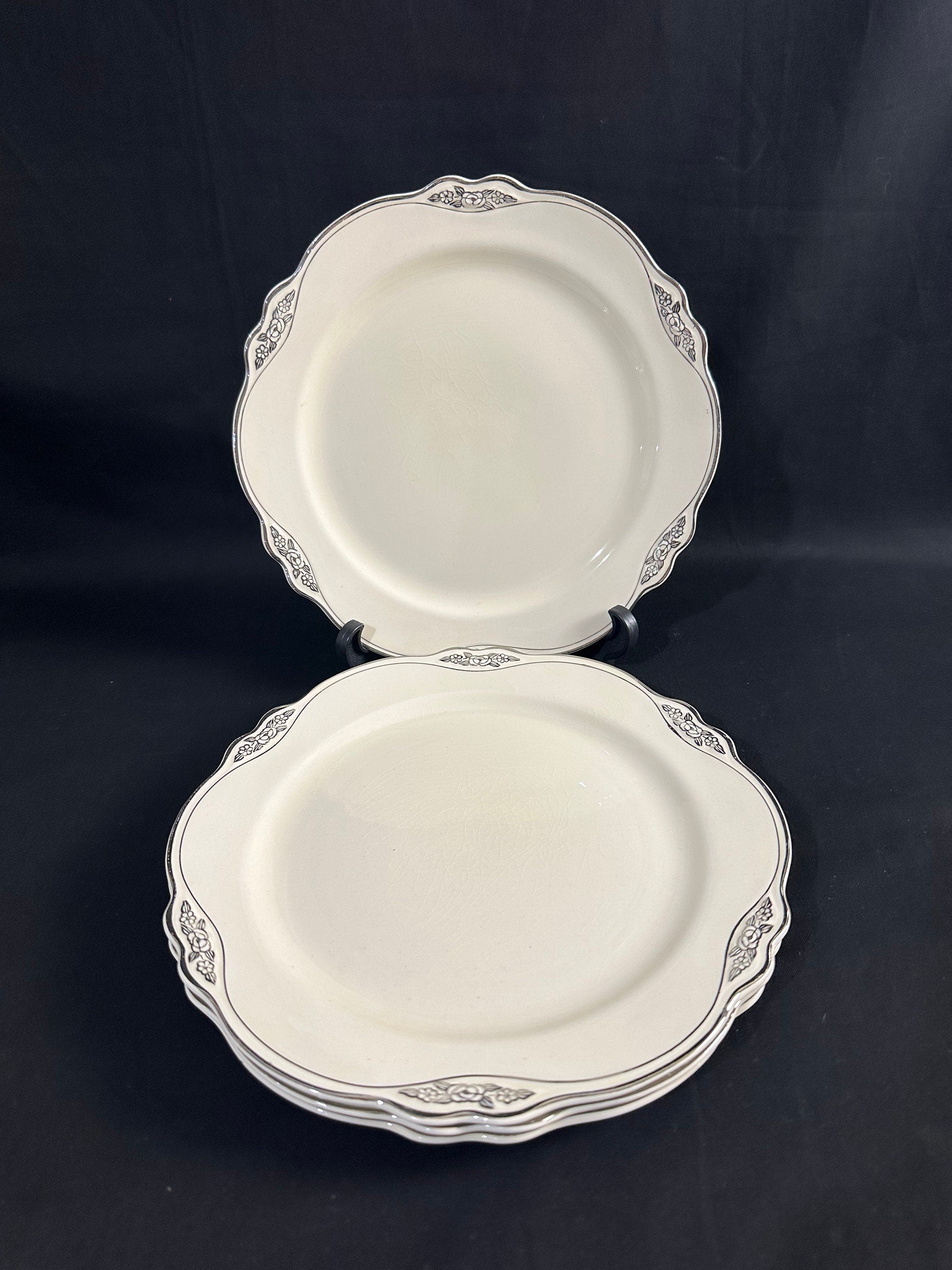 6 Silver Patrician Luncheon Plates by Homer Laughlin