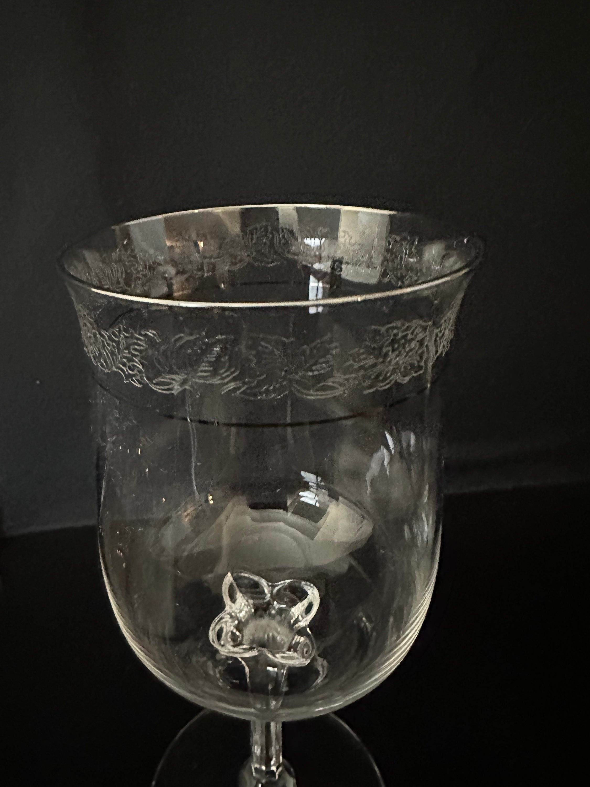 3 Lenox Moonspun Platinum Water Goblets