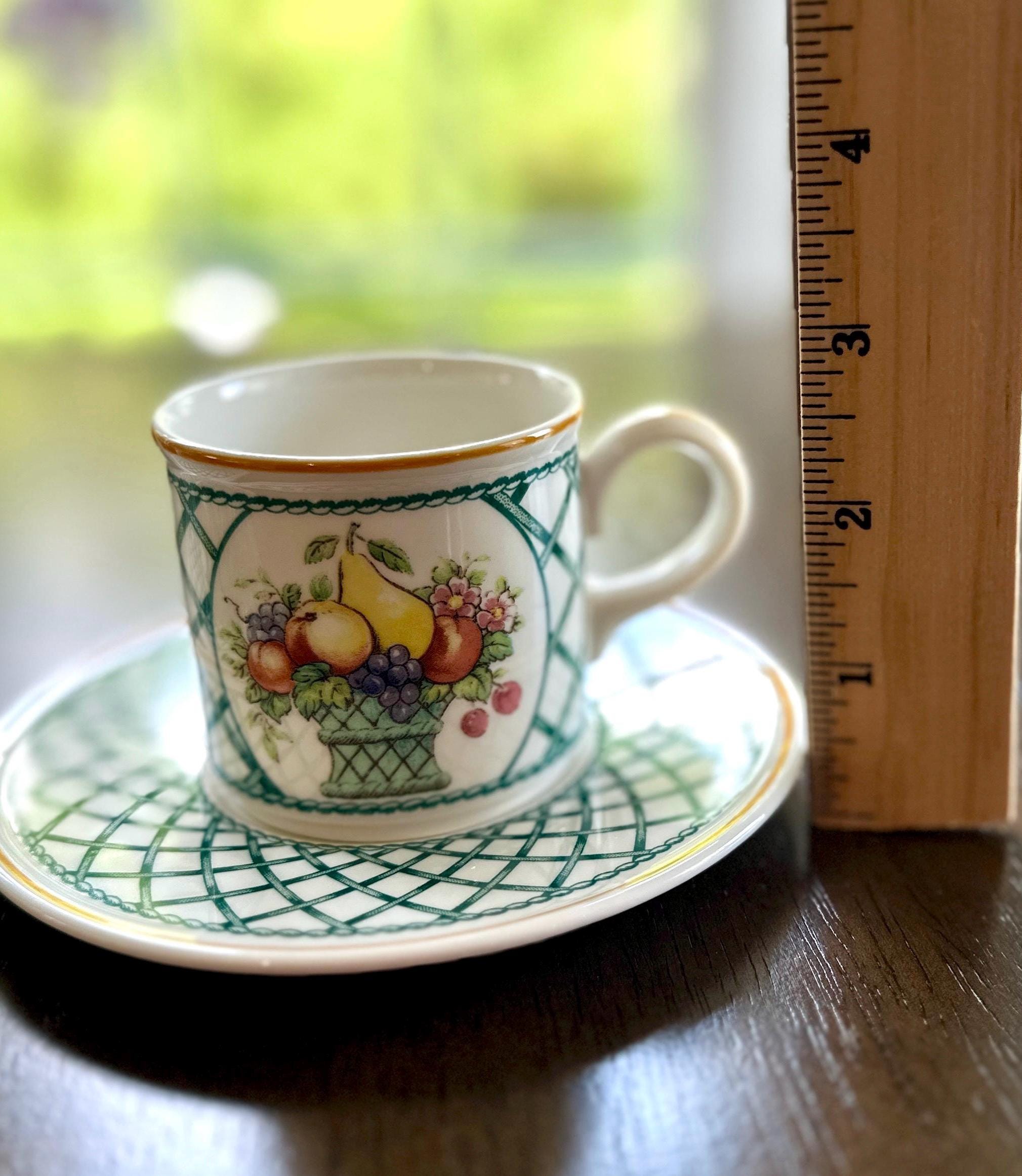 2 Villeroy and Boch Basket Demitasse Cups and Saucers