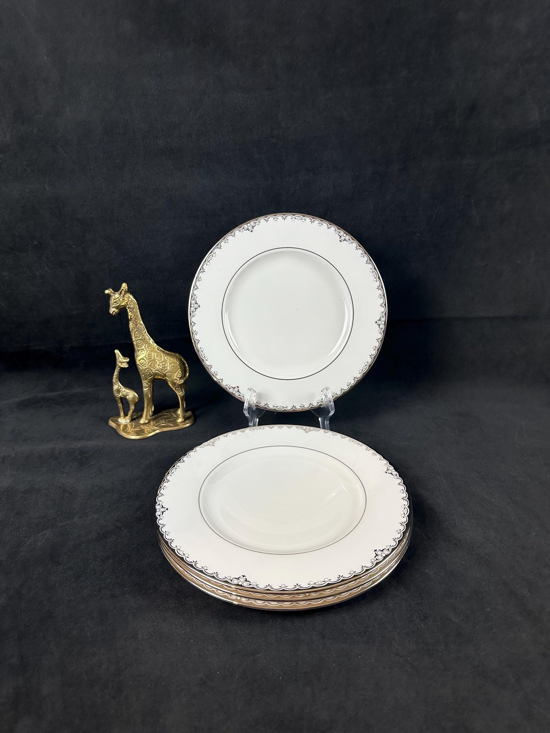 4 Lenox Federal Platinum Accent Luncheon Plates