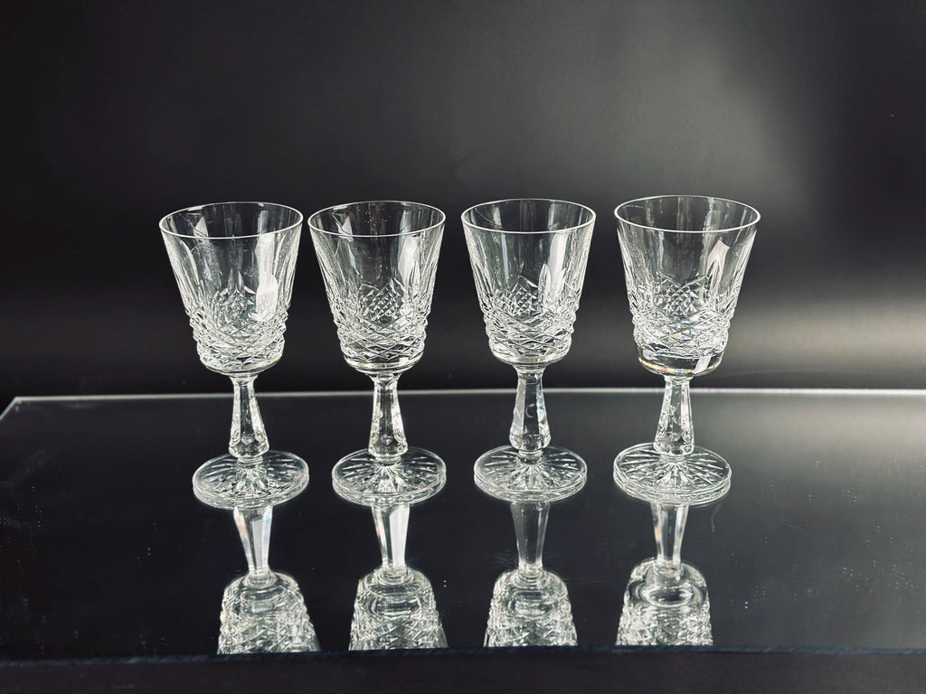 Set of Four Waterford Crystal Kenmare Claret Wine Glasses