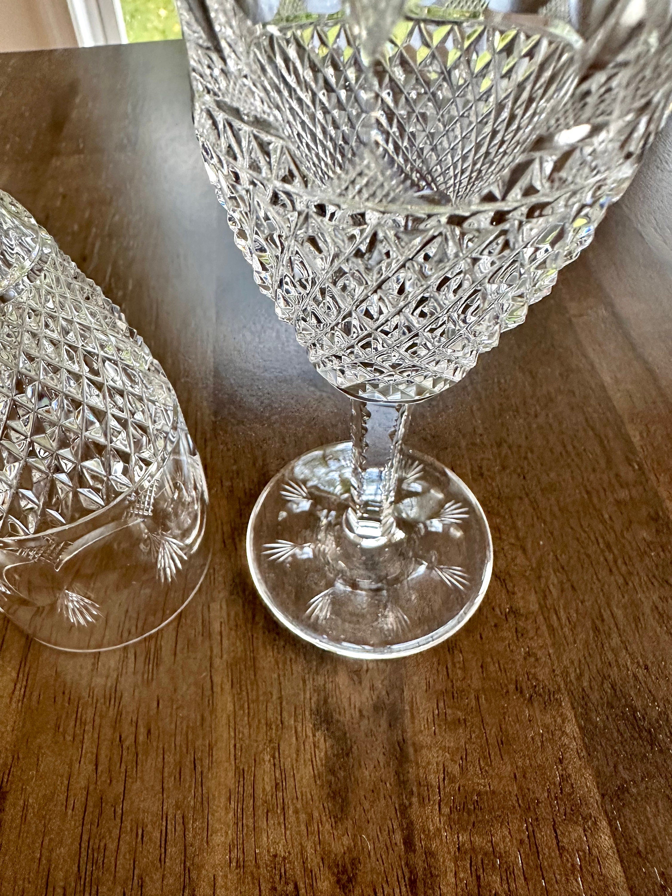 2 Tiffany Gilbert Crystal Champagne Flutes