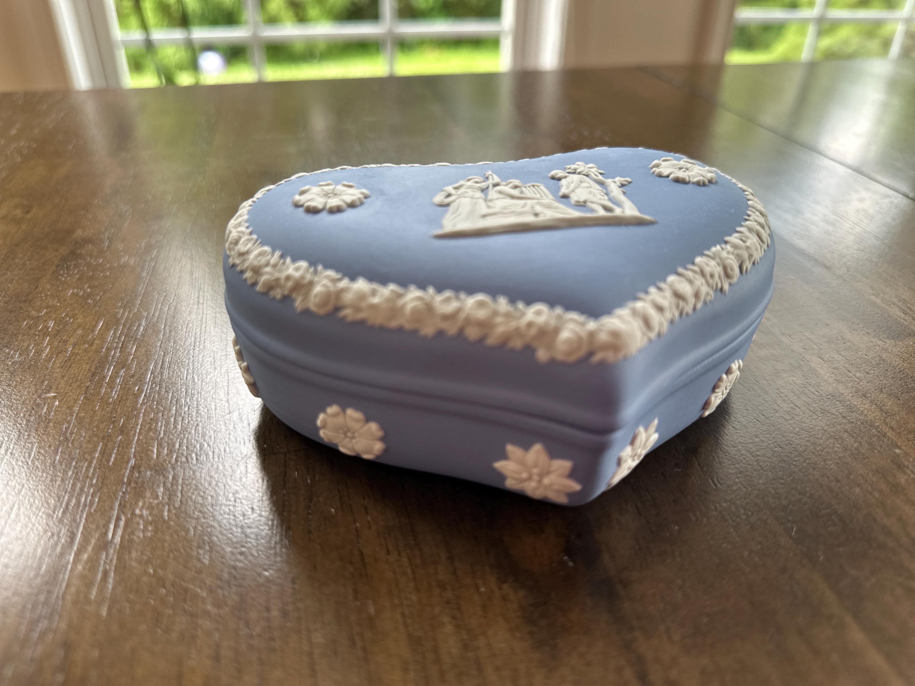 Wedgwood Jasperware Heart Shaped Trinket Box
