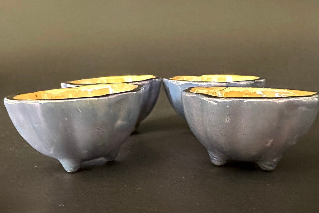 Four Irridescent Lusterware Salt Cellars