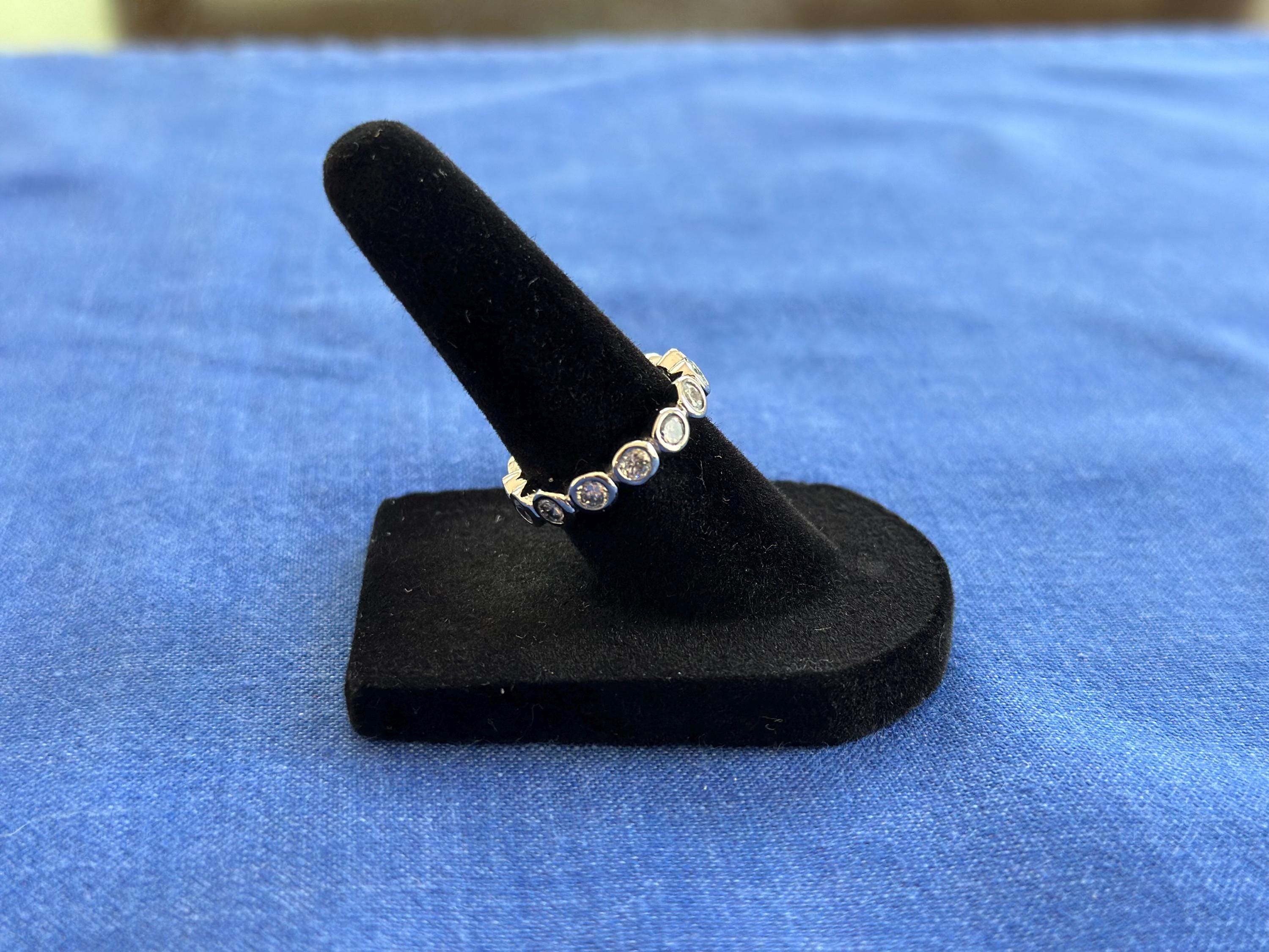 Vintage Sterling Silver Cubic Zirconia Wedding/Anniversary Band