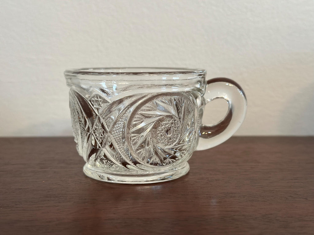 1900s Antique McKee Aztec Punchbowl and Cups