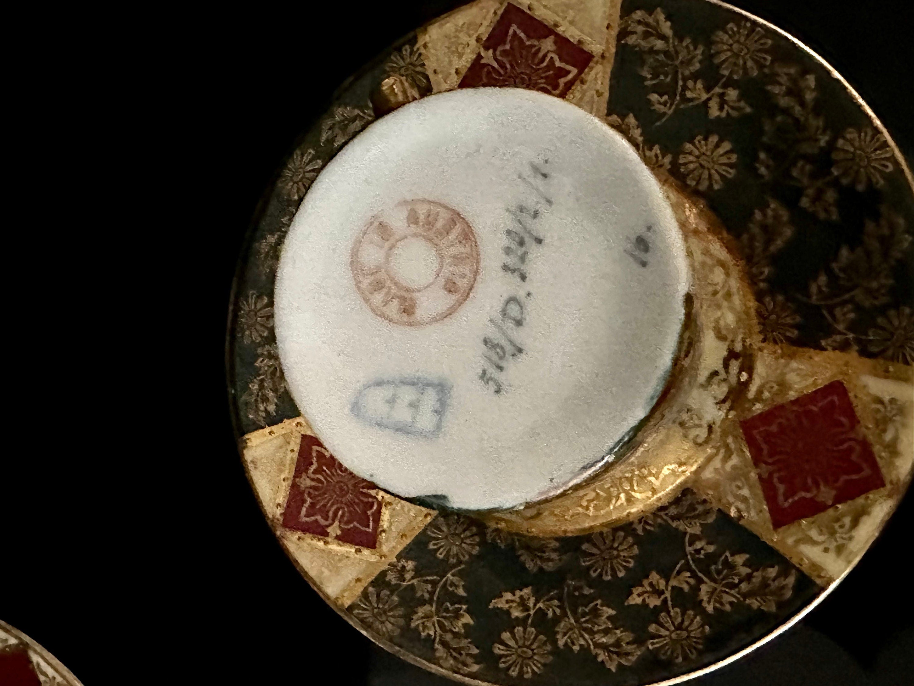 4 Antique Royal Vienna Reproduction Demitasse Cups and Saucers
