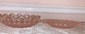 2 Lace Edge Pink Frosted Bowls/ Old Colony Depression Glass Bowls