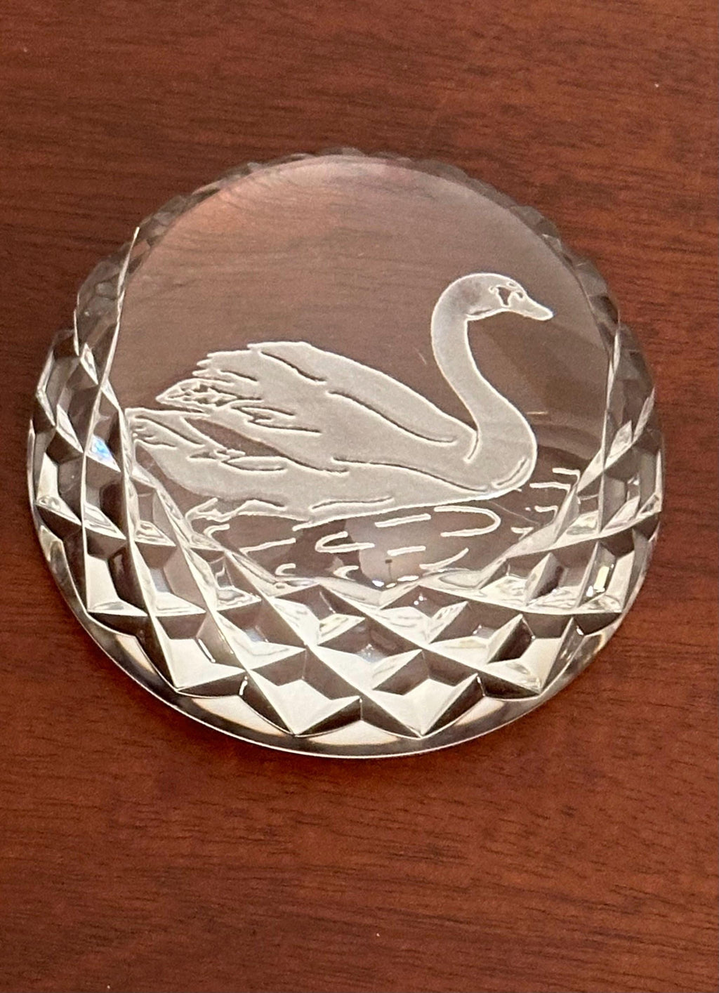 Waterford Crystal Swan Dome Paperweight