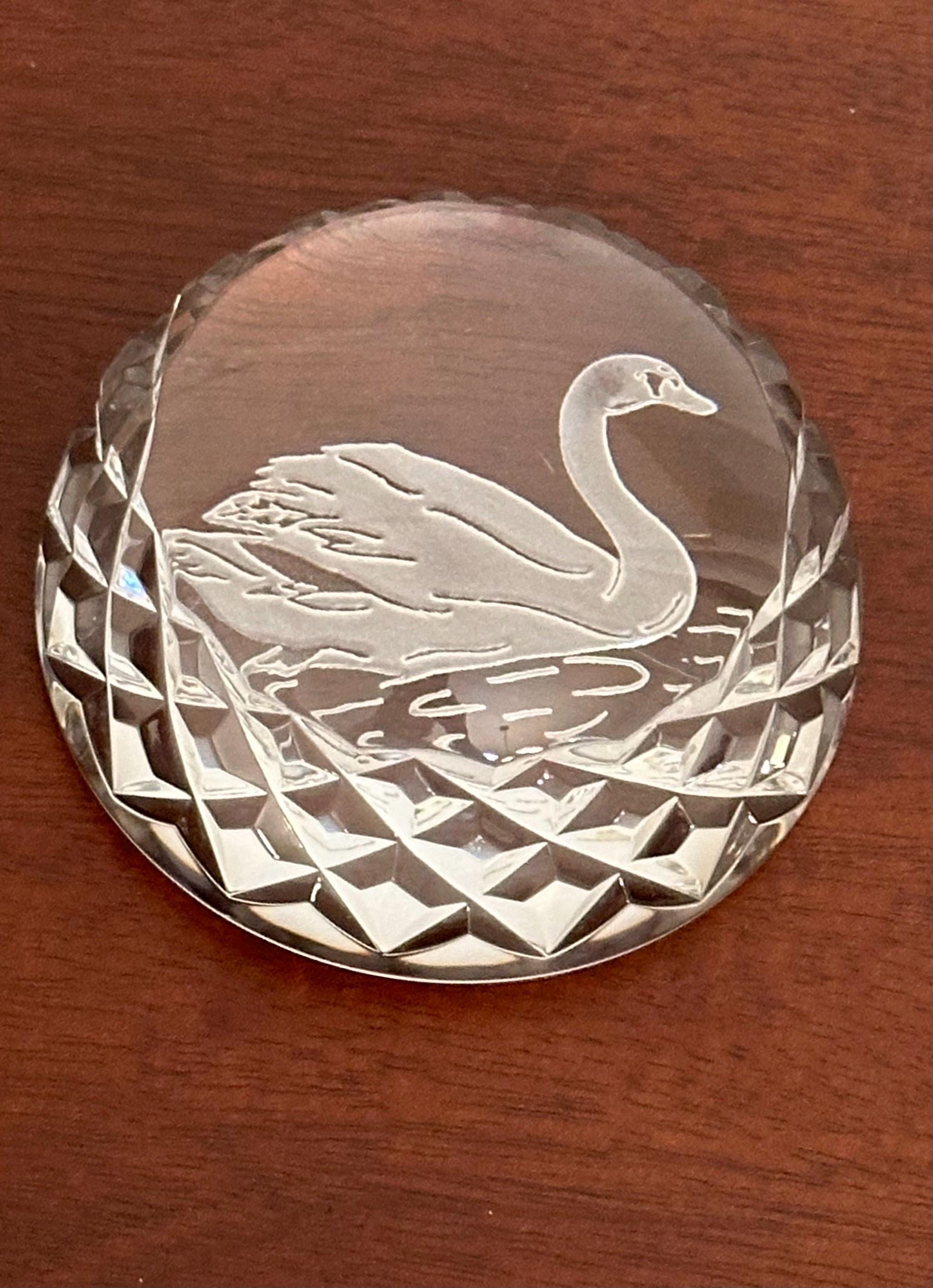 Waterford Crystal Swan Dome Paperweight
