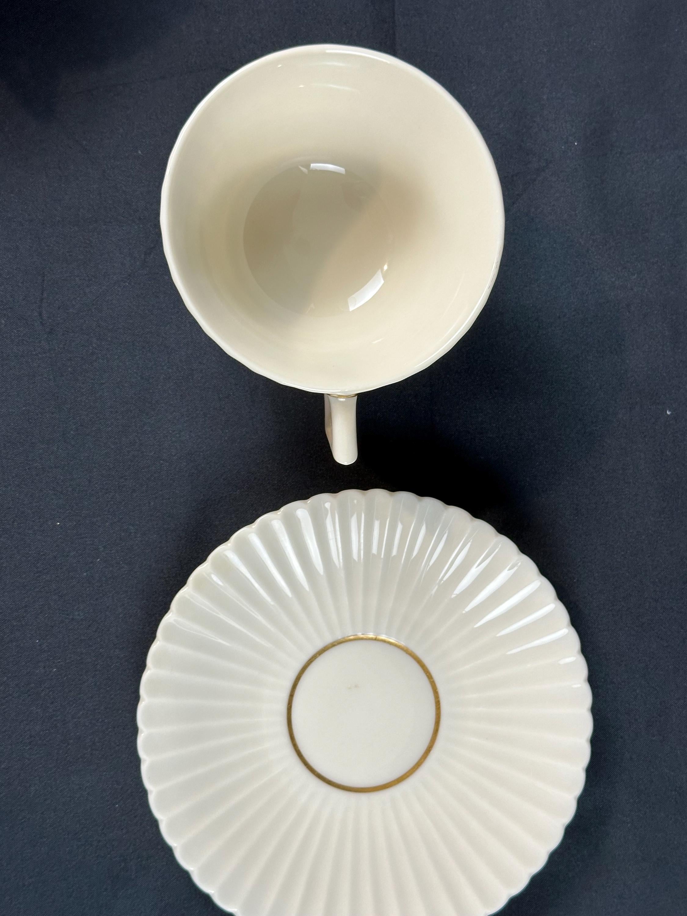 3 Lenox Rutledge Teacups and Saucers