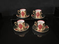 4 Antique Royal Vienna Reproduction Demitasse Cups and Saucers
