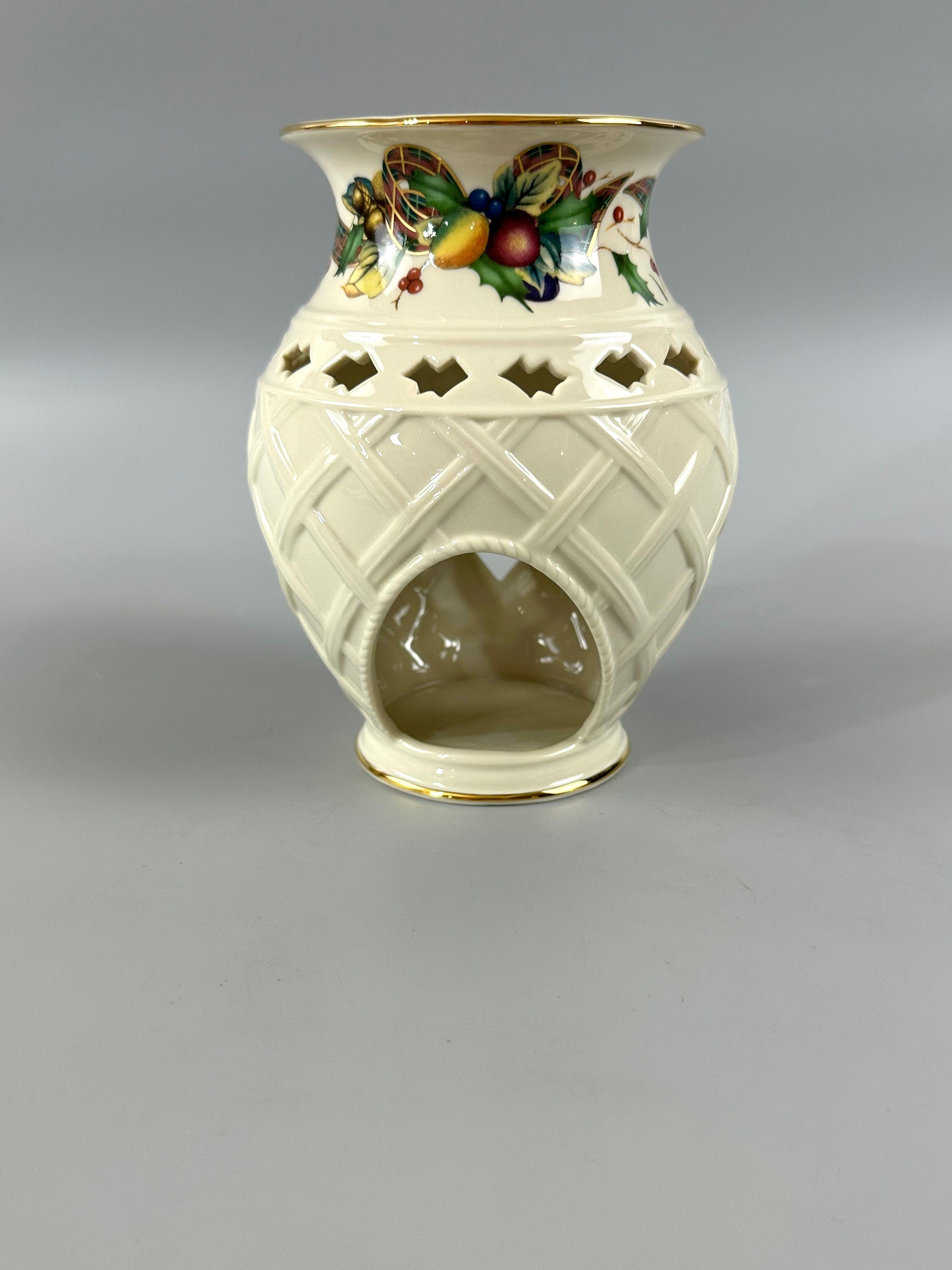 Lenox Holiday Tartan Fragrance Warmer/ Tea light Candle Holder
