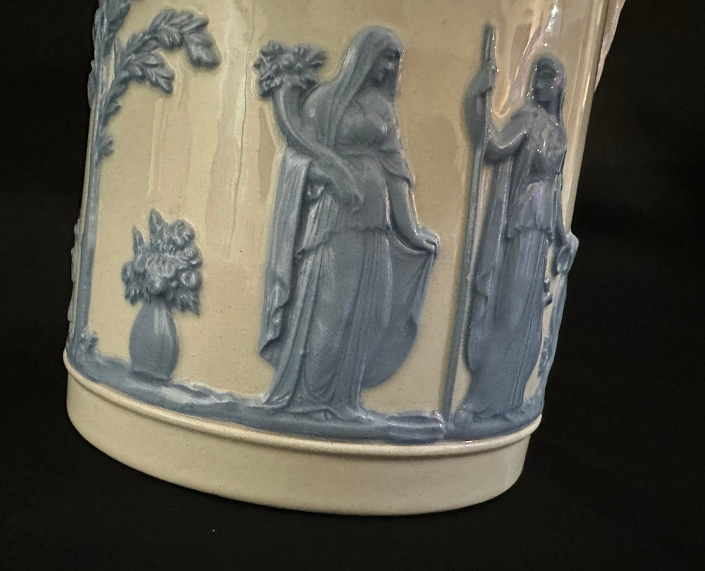 Wedgwood Jasperware Lavender on Cream Pitcher Tankard Jug