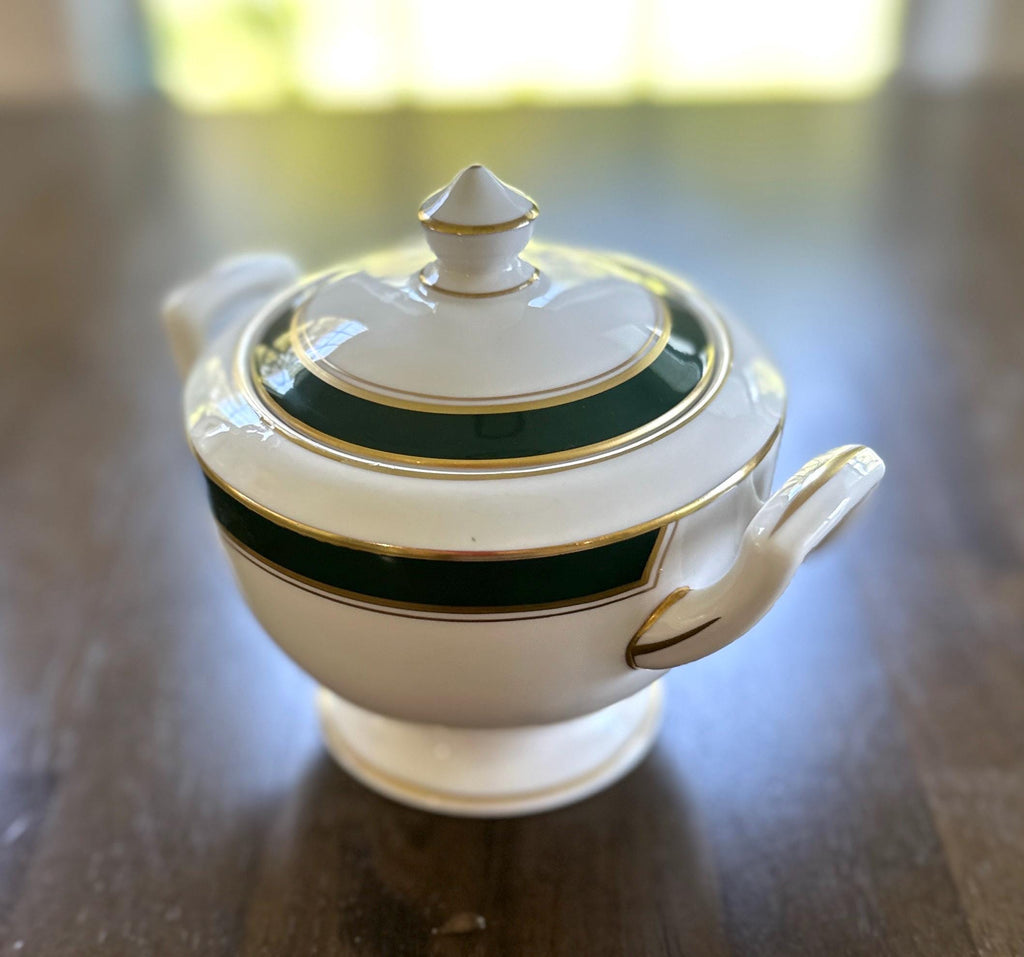 Royal Worcester Howard Leather Green Sugar Bowl