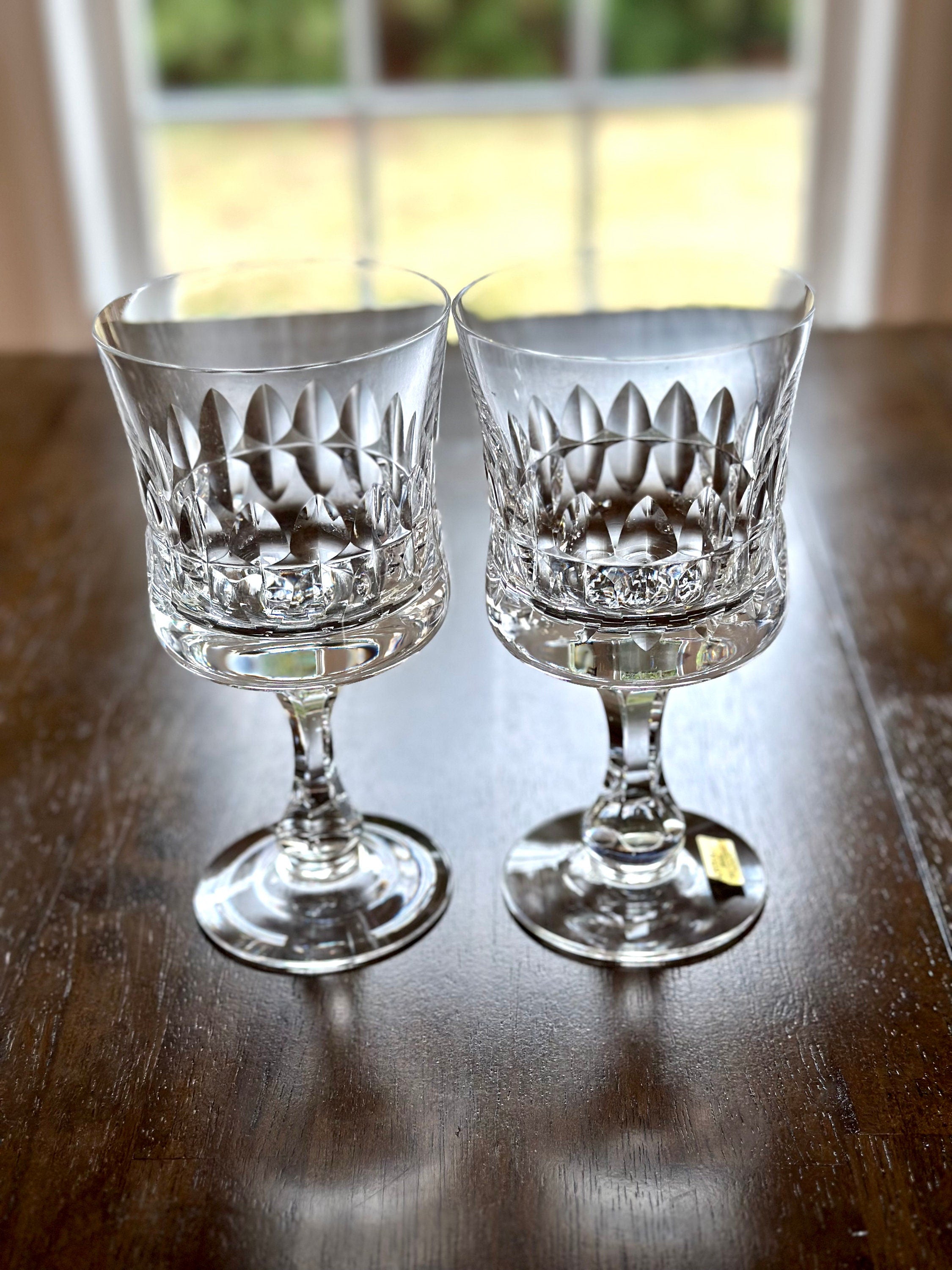 2 Kosta Boda Prince White Wine Glasses